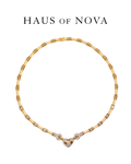 Bamboo gold with diamond necklace