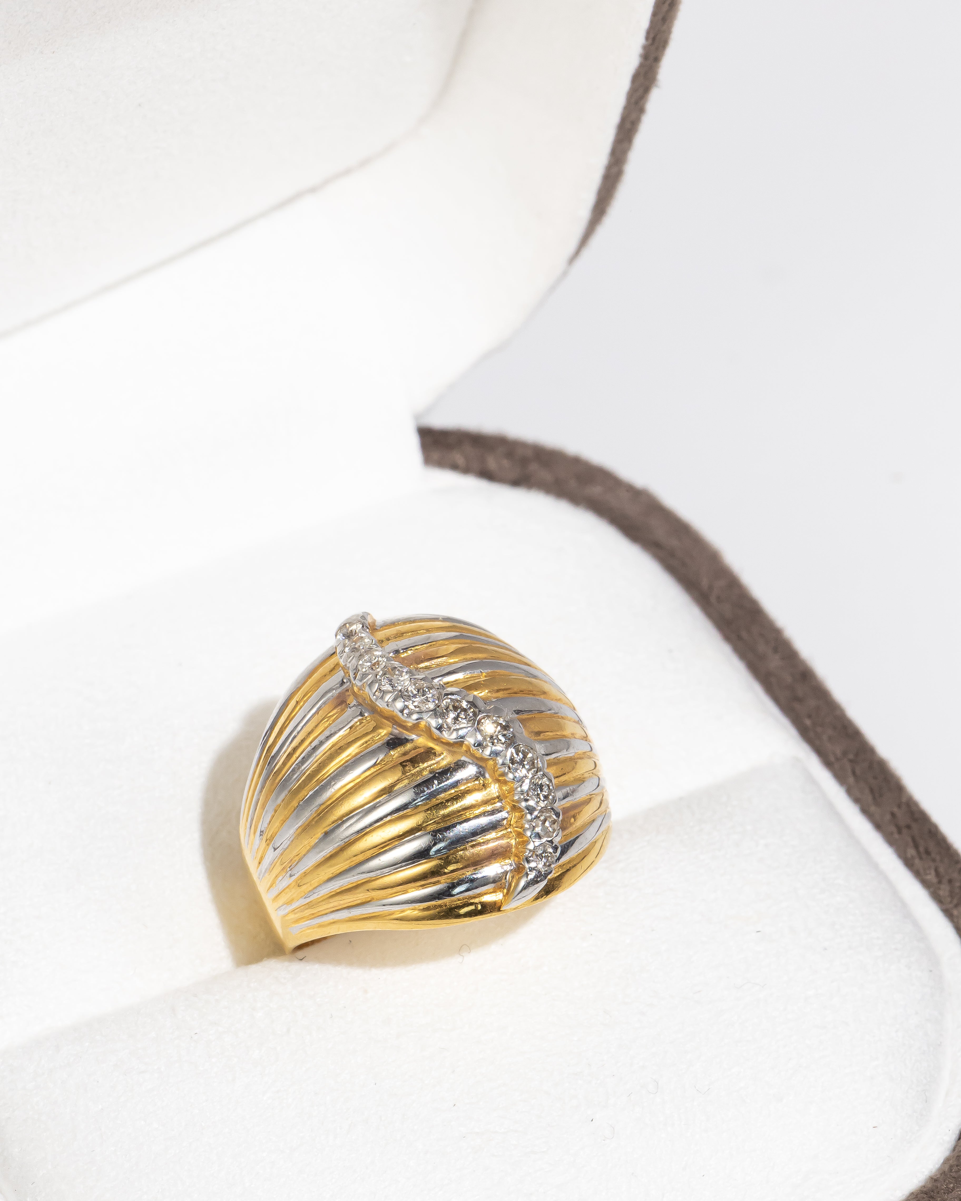 Golden Coffee Bean Diamond Ring