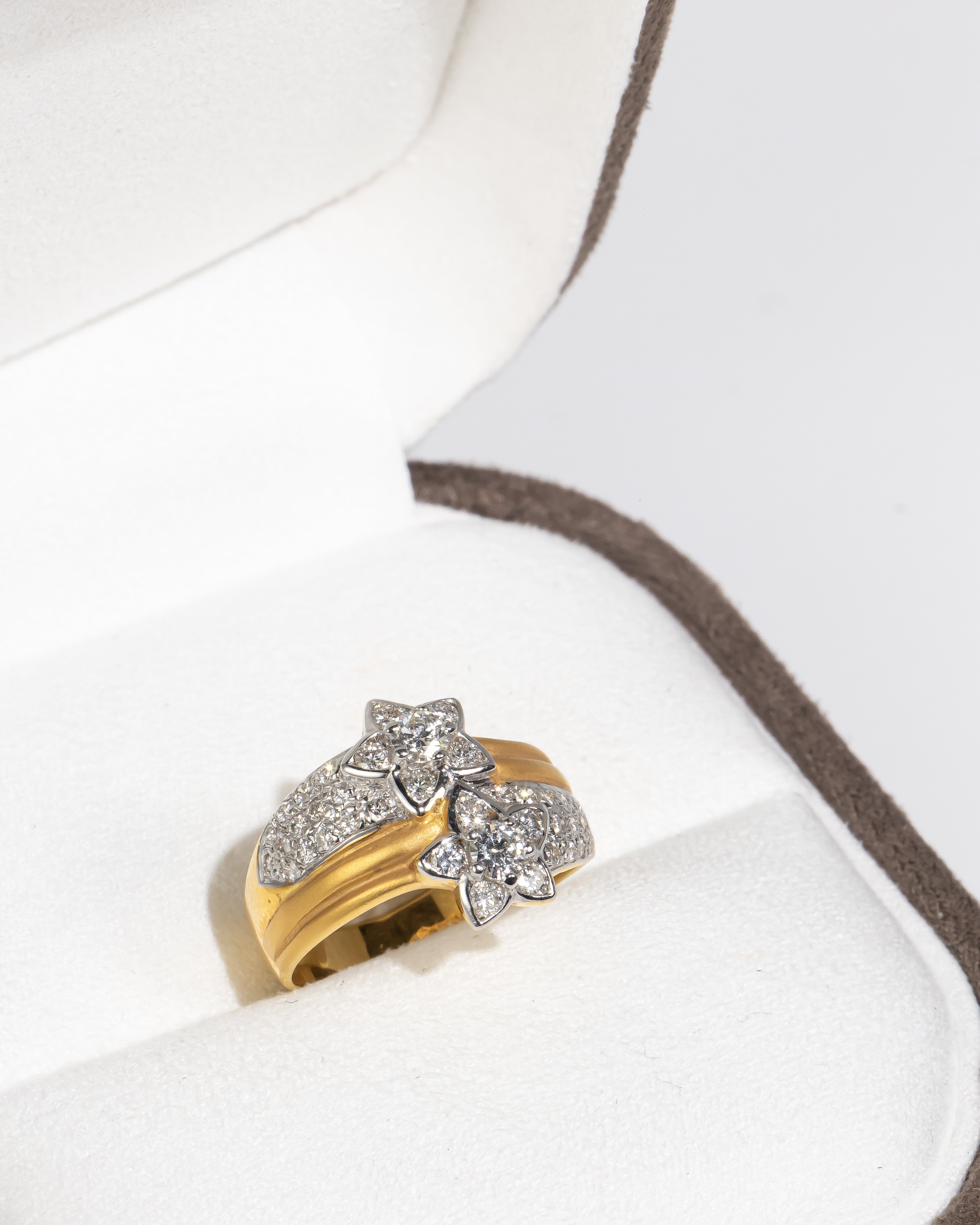 Twin Floral Diamond Ring