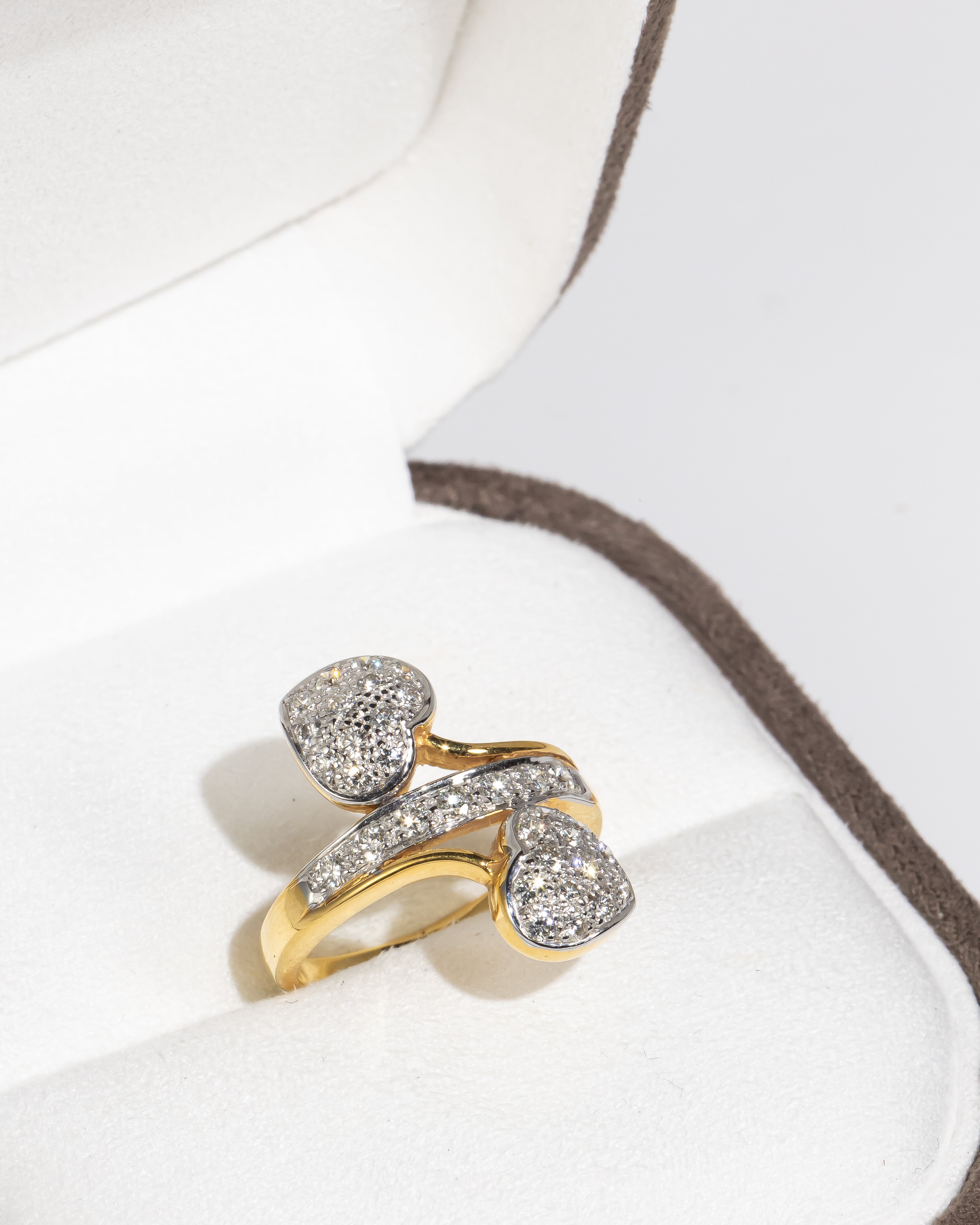 Double Heart Diamond Ring