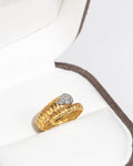 Gold Groove Diamond Ring