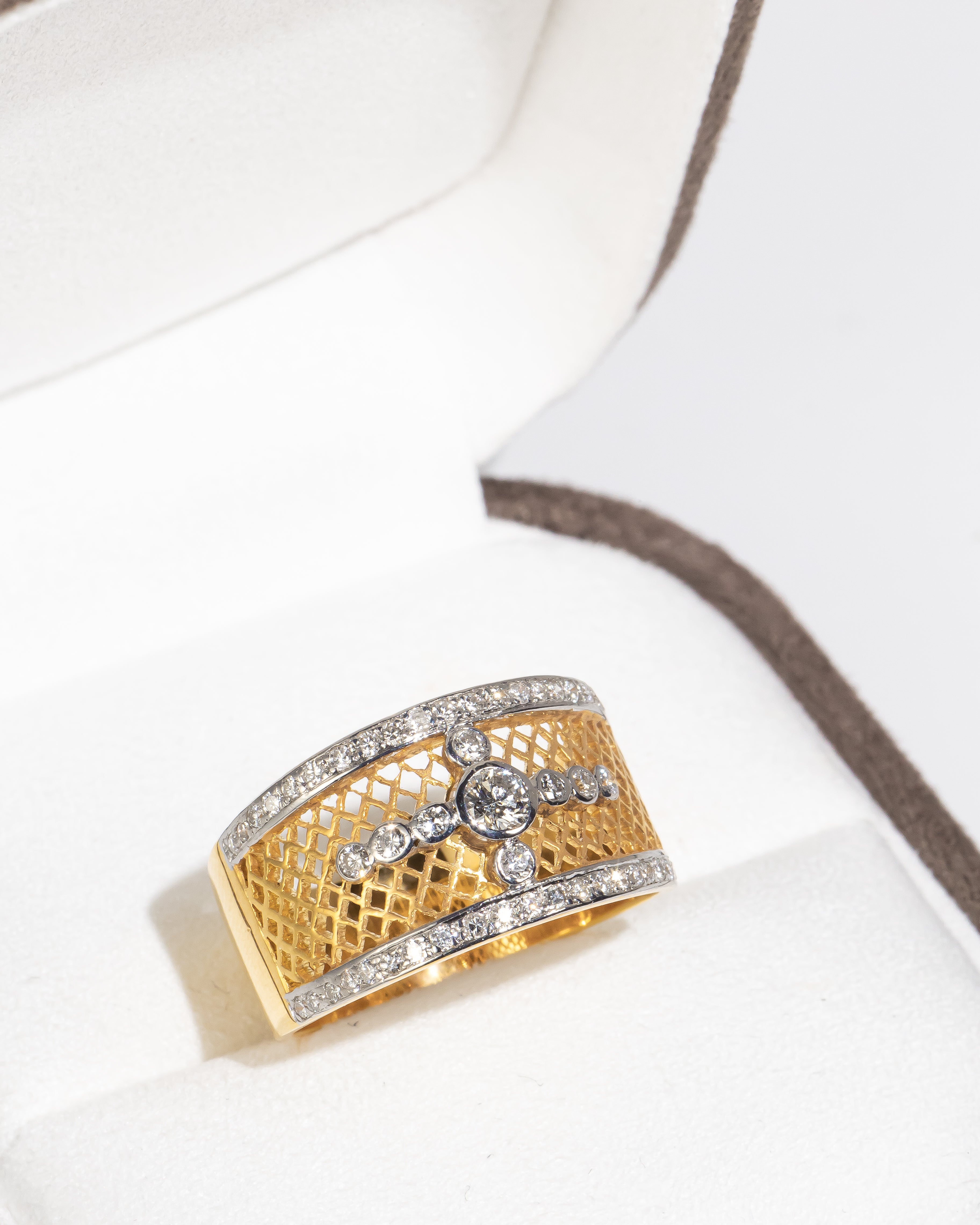 Cross-Pattern Diamond Ring