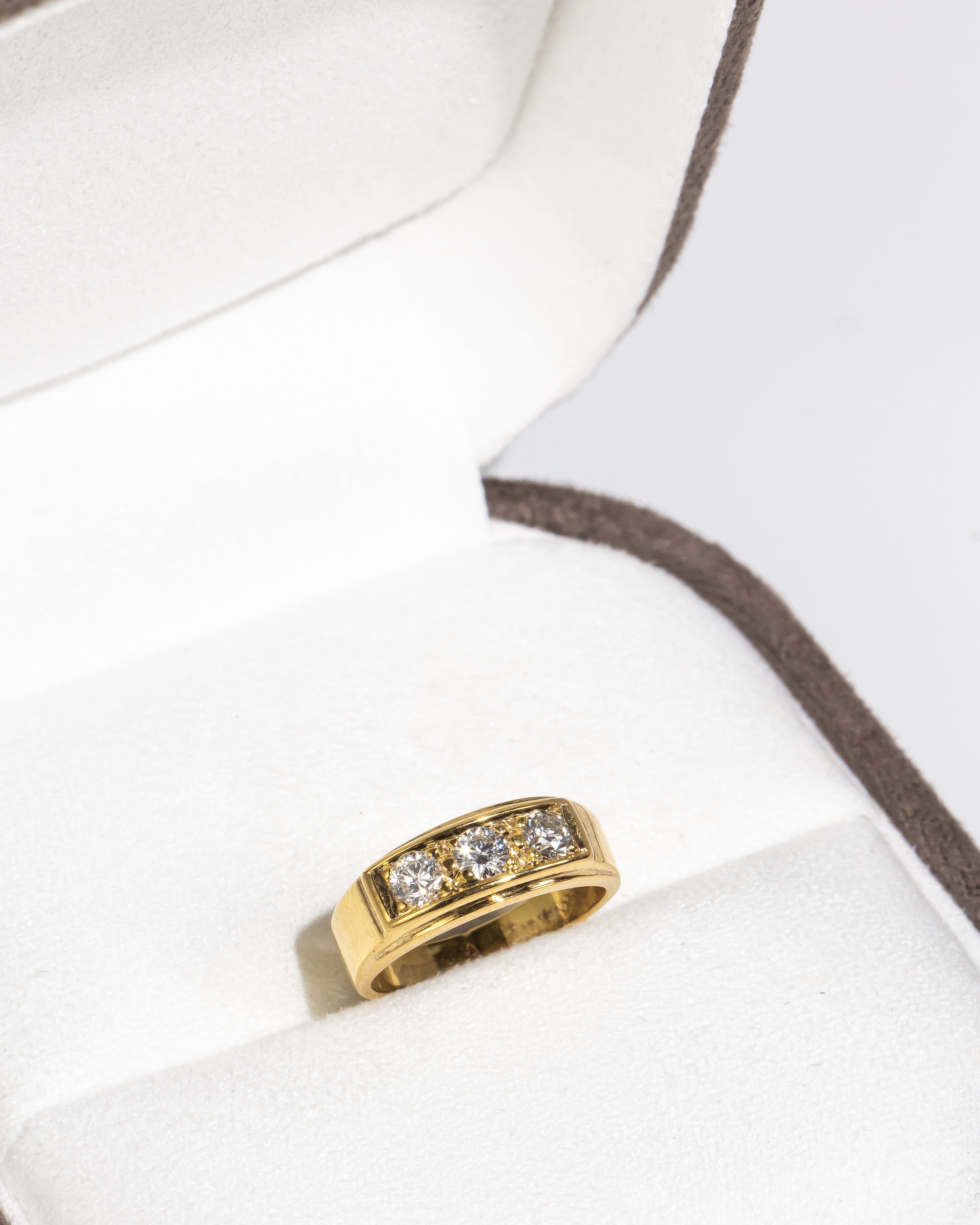 Gold Ring with 3 Diamonds