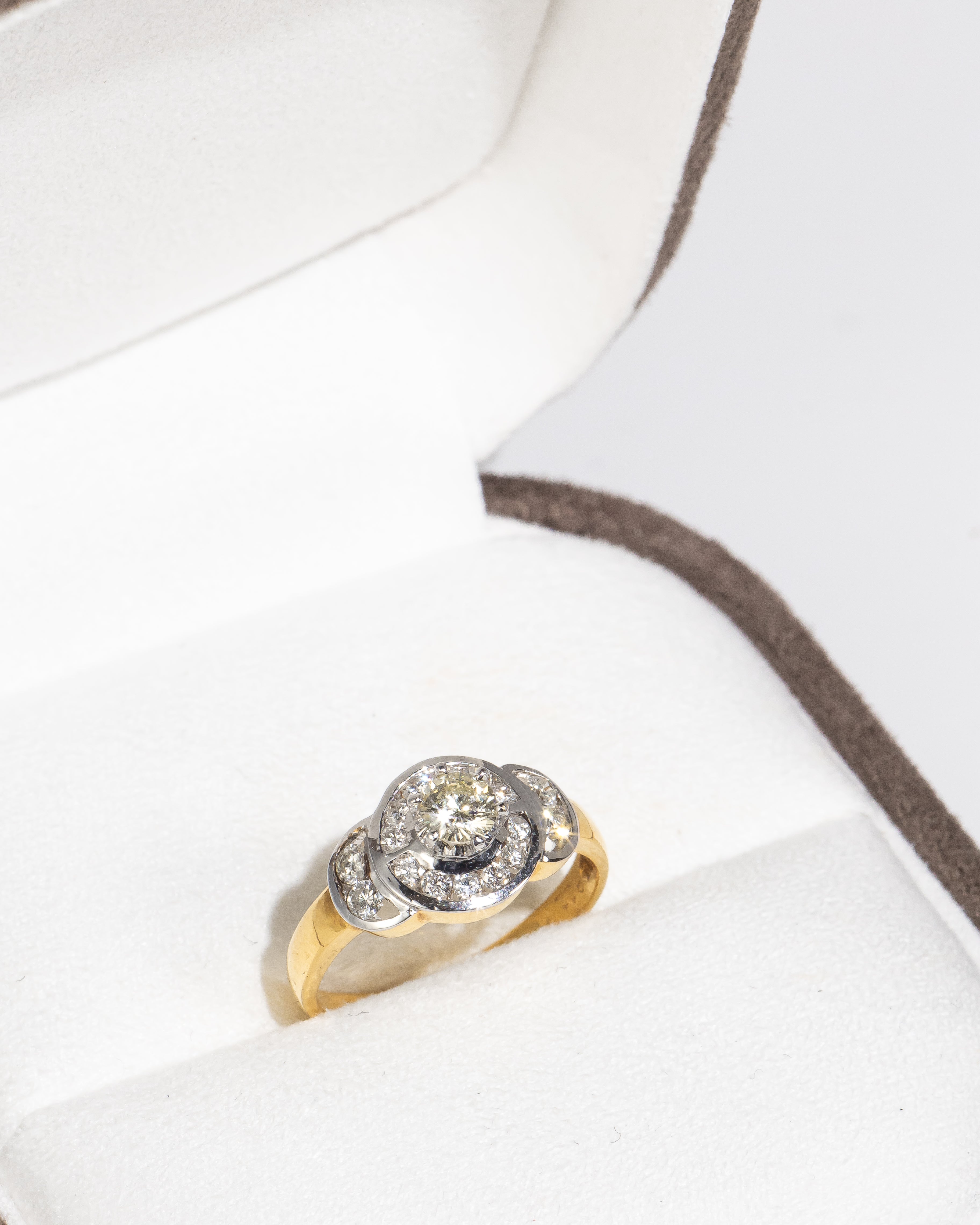 Modern Diamond Spiral Ring