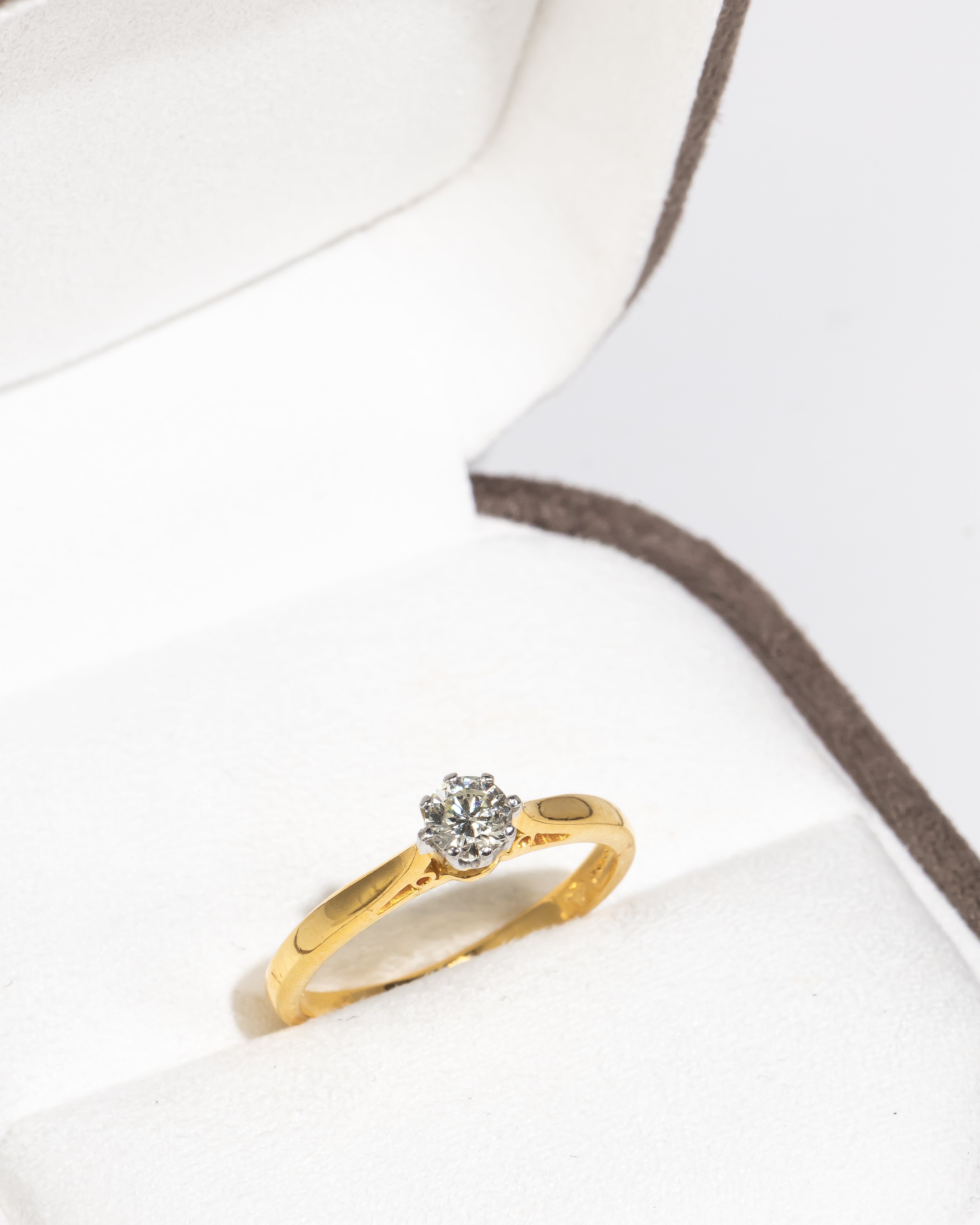 Thin Gold Band with Single Diamond