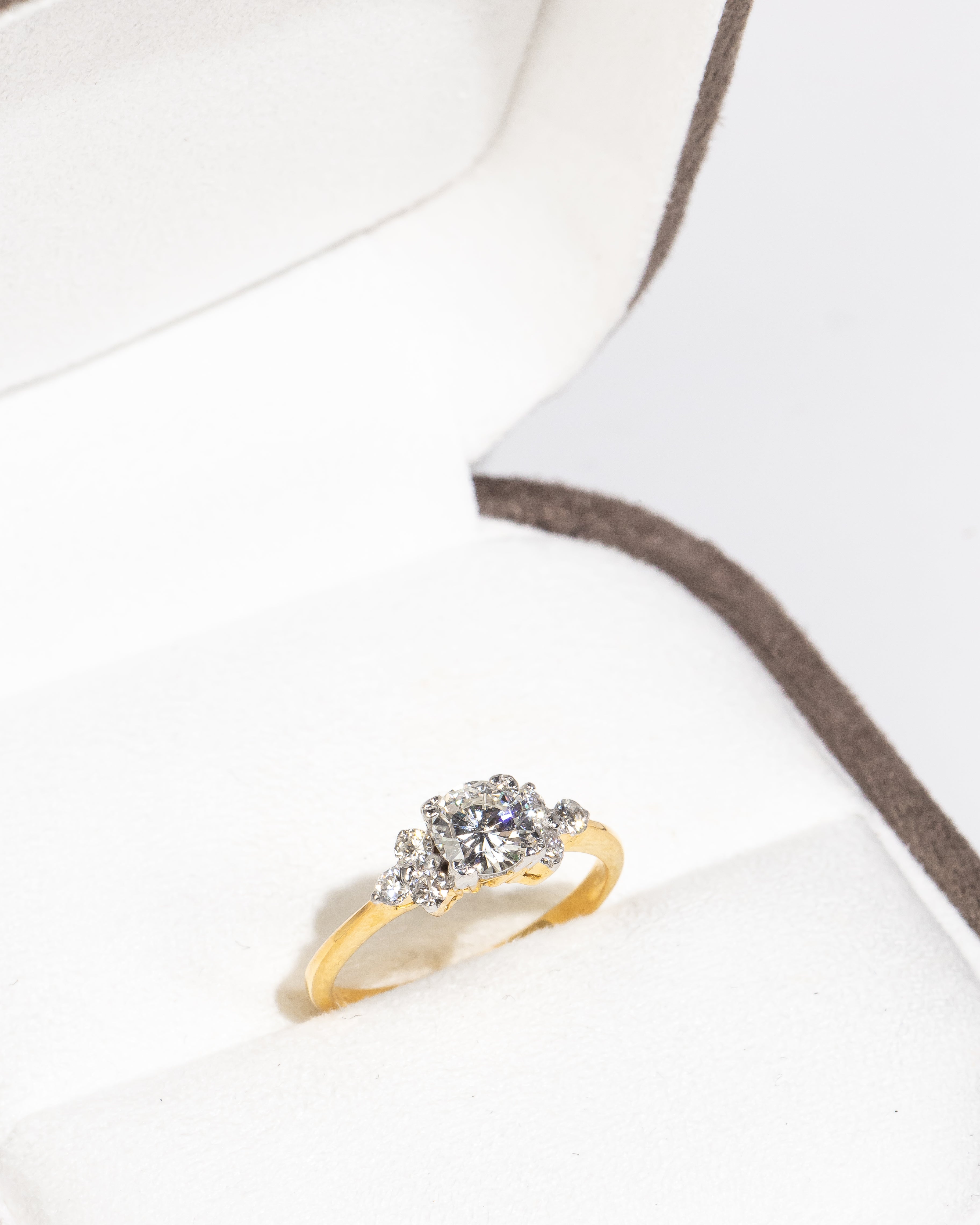 Flower-Shaped Diamond Halo Ring