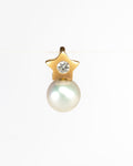 Star Diamond Pendant with Pearl Drop