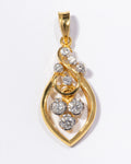 Teardrop Diamond Pendant with Gourd Motif