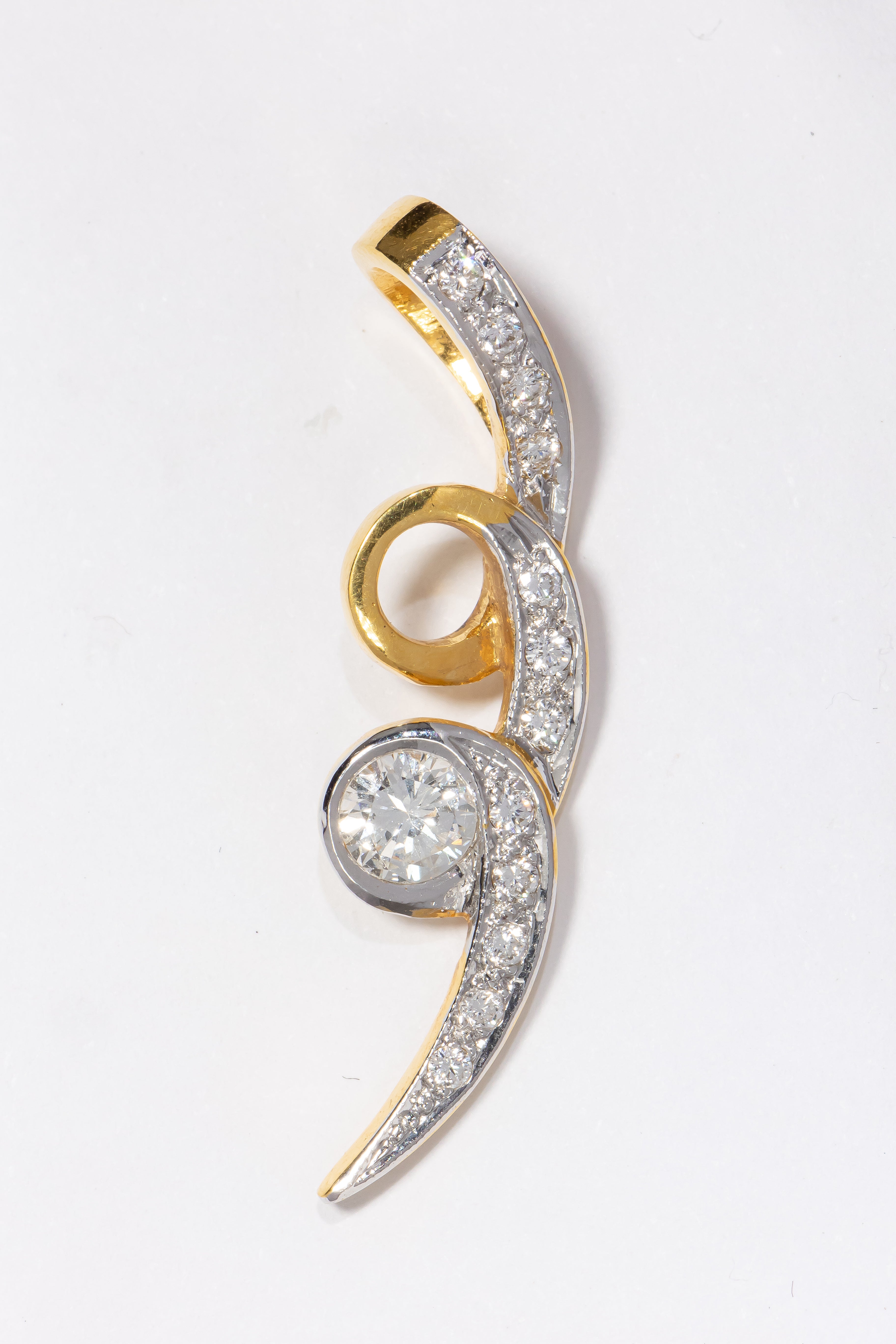 Branch-Shaped Diamond Pendant