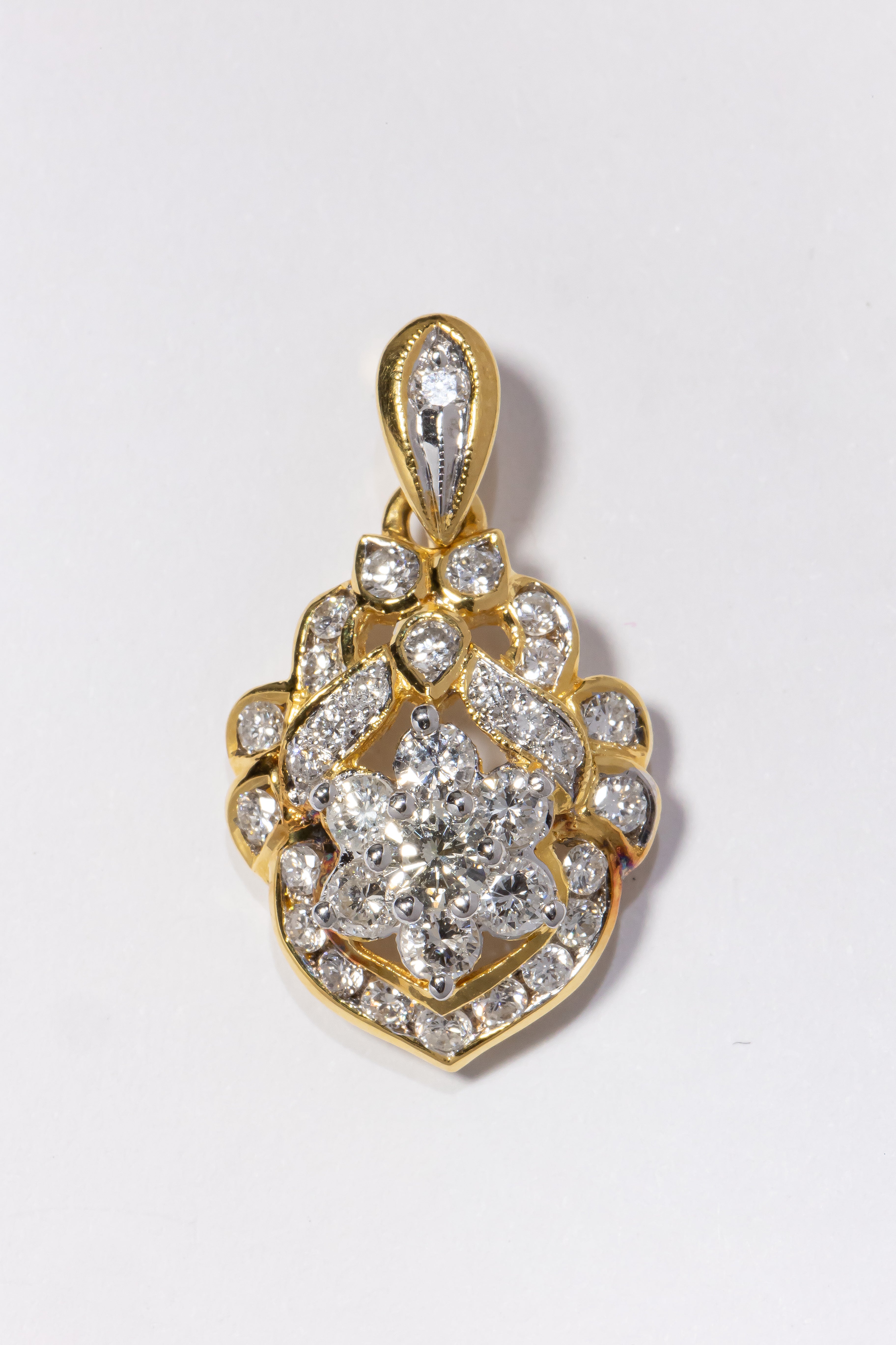 Fancy Cluster Diamond Pendant