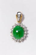 Jade Pendant with Diamond Halo