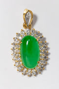 Jade & Diamond Halo Pendant