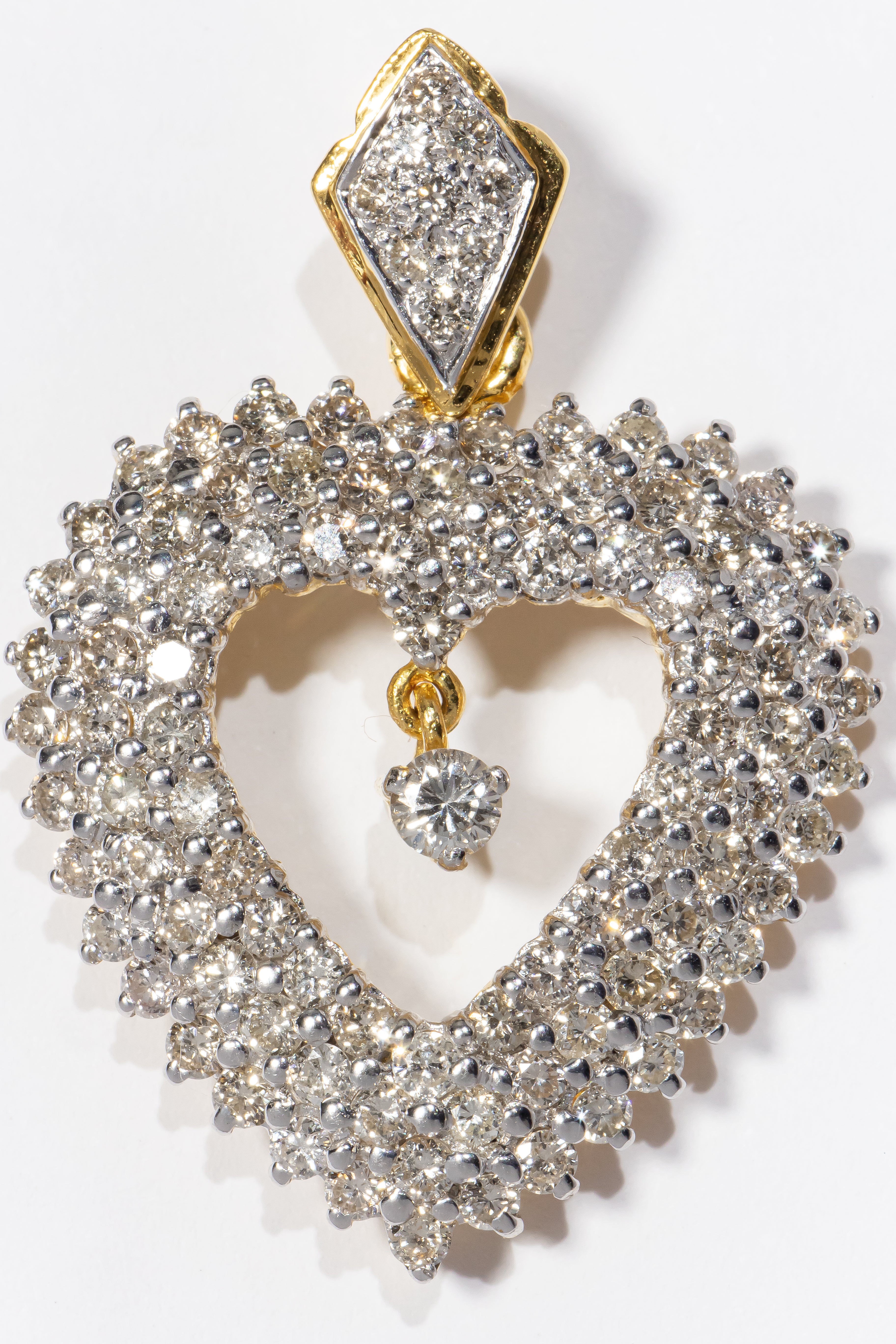 Cascading Heart Diamond Pendant