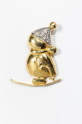 Gold Ski Pendant with Diamonds