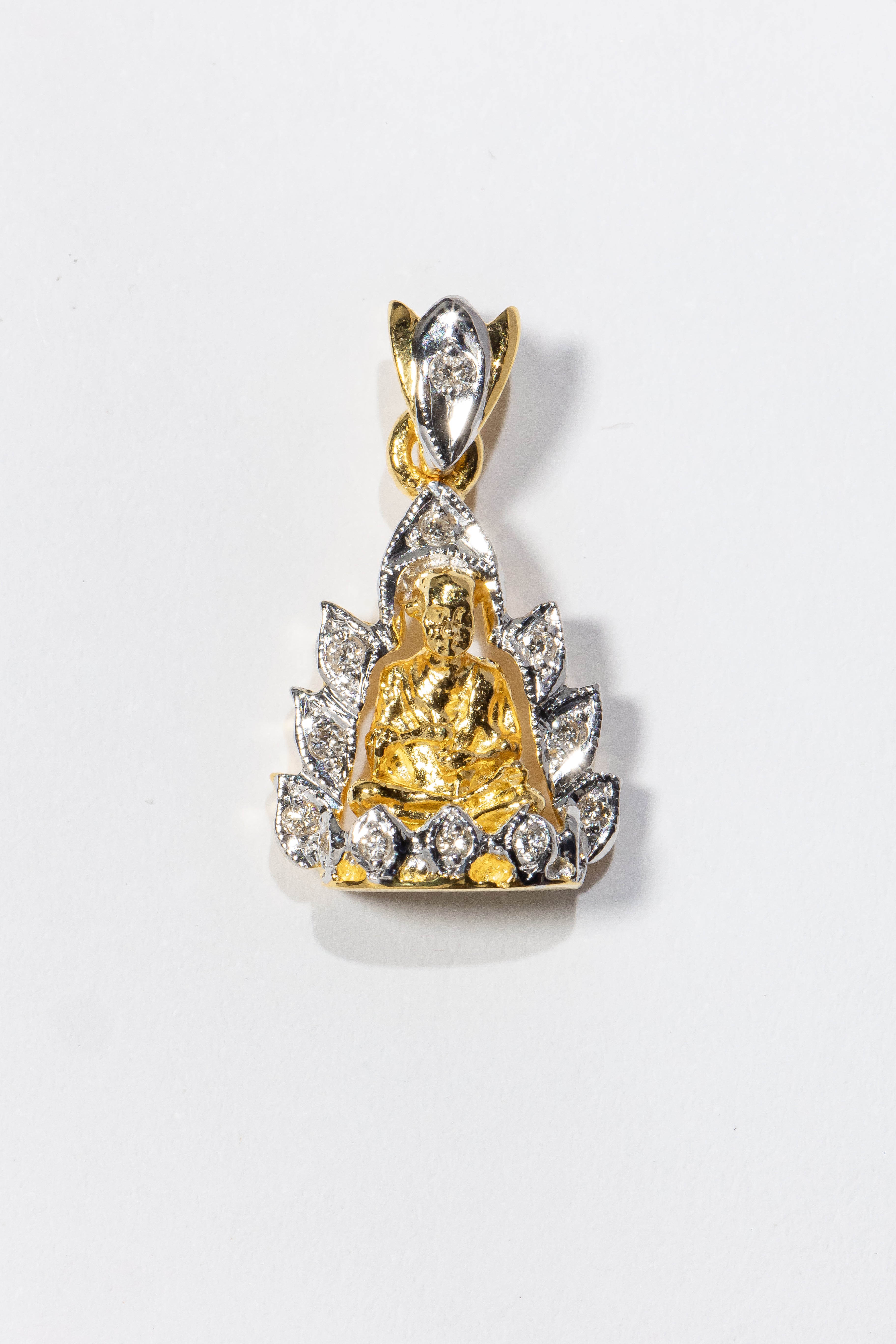 Buddha Pendant with Diamond Halo
