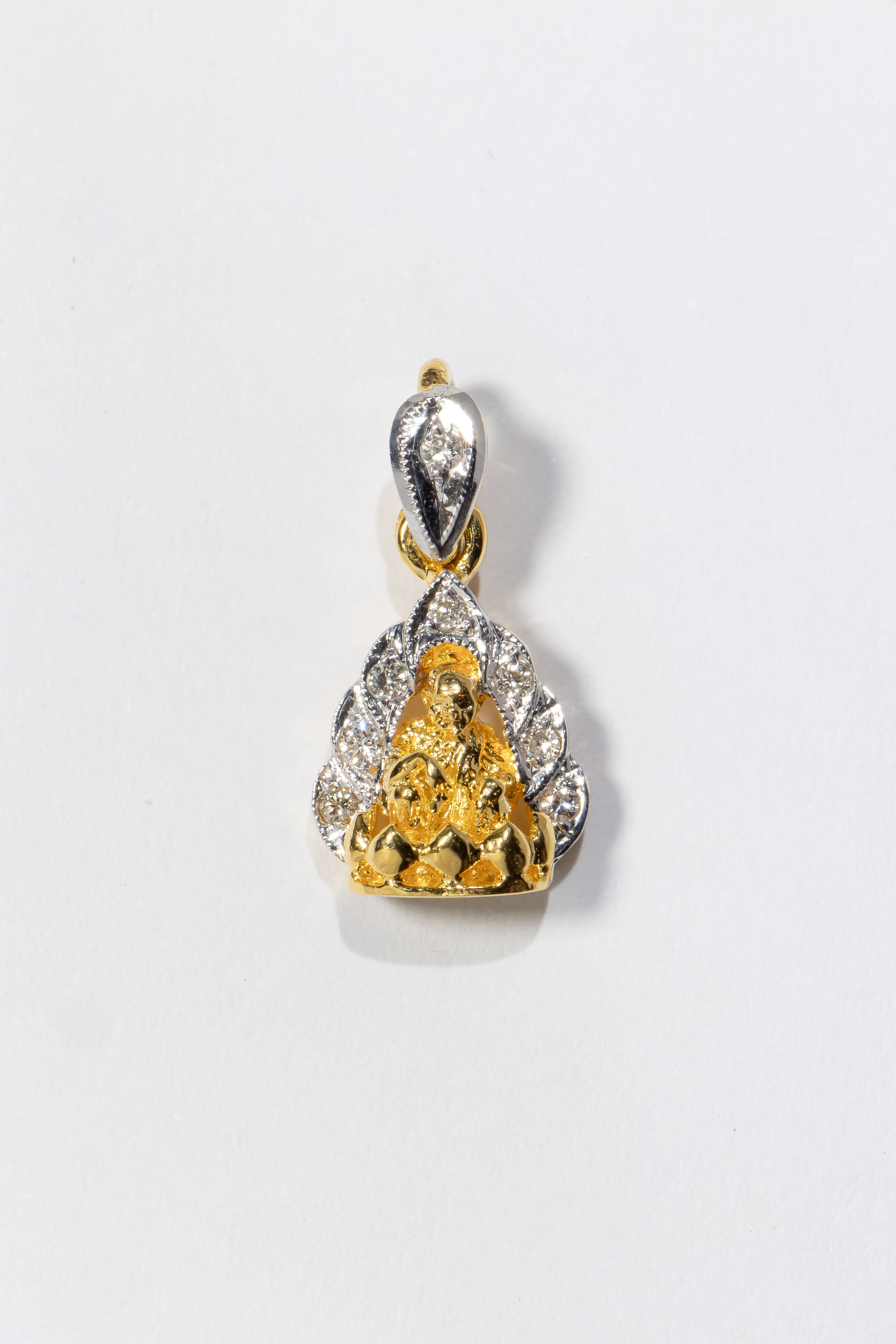 Small Buddha Pendant with Diamond Halo