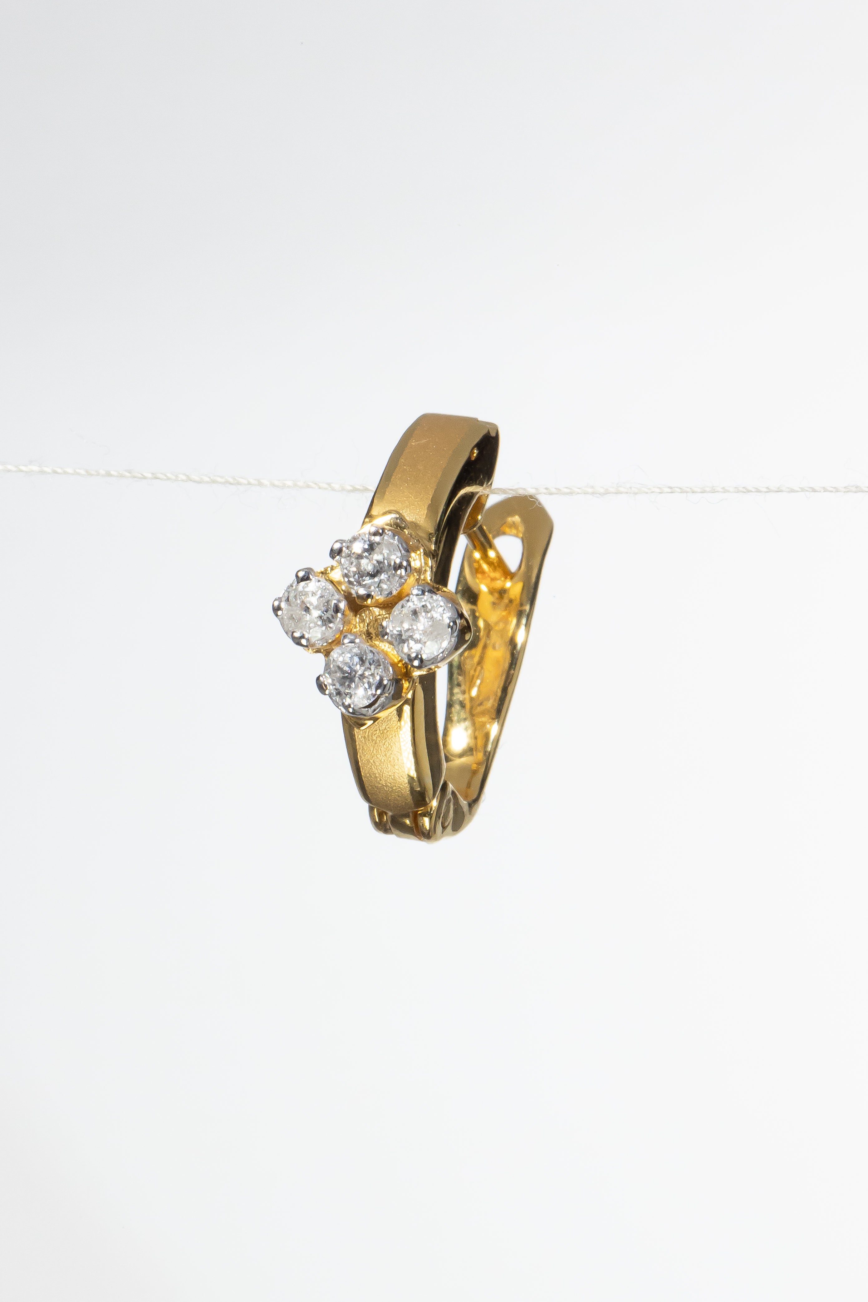 Diamond Floral Hoop Earrings
