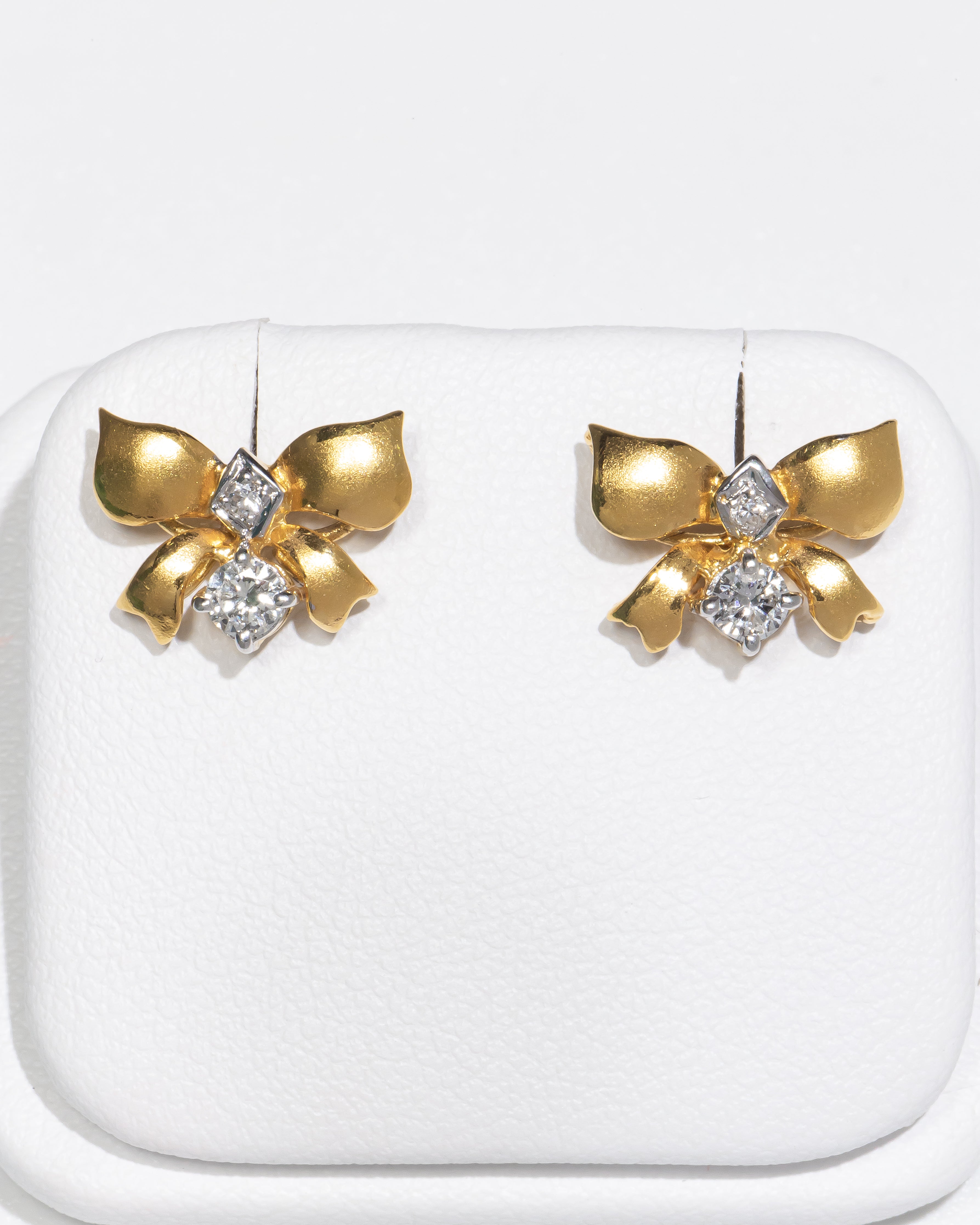 Diamond Bow Earrings