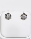 Single Diamond Flower-Shaped Earrings