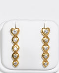 Diamond Heart Drop Earrings