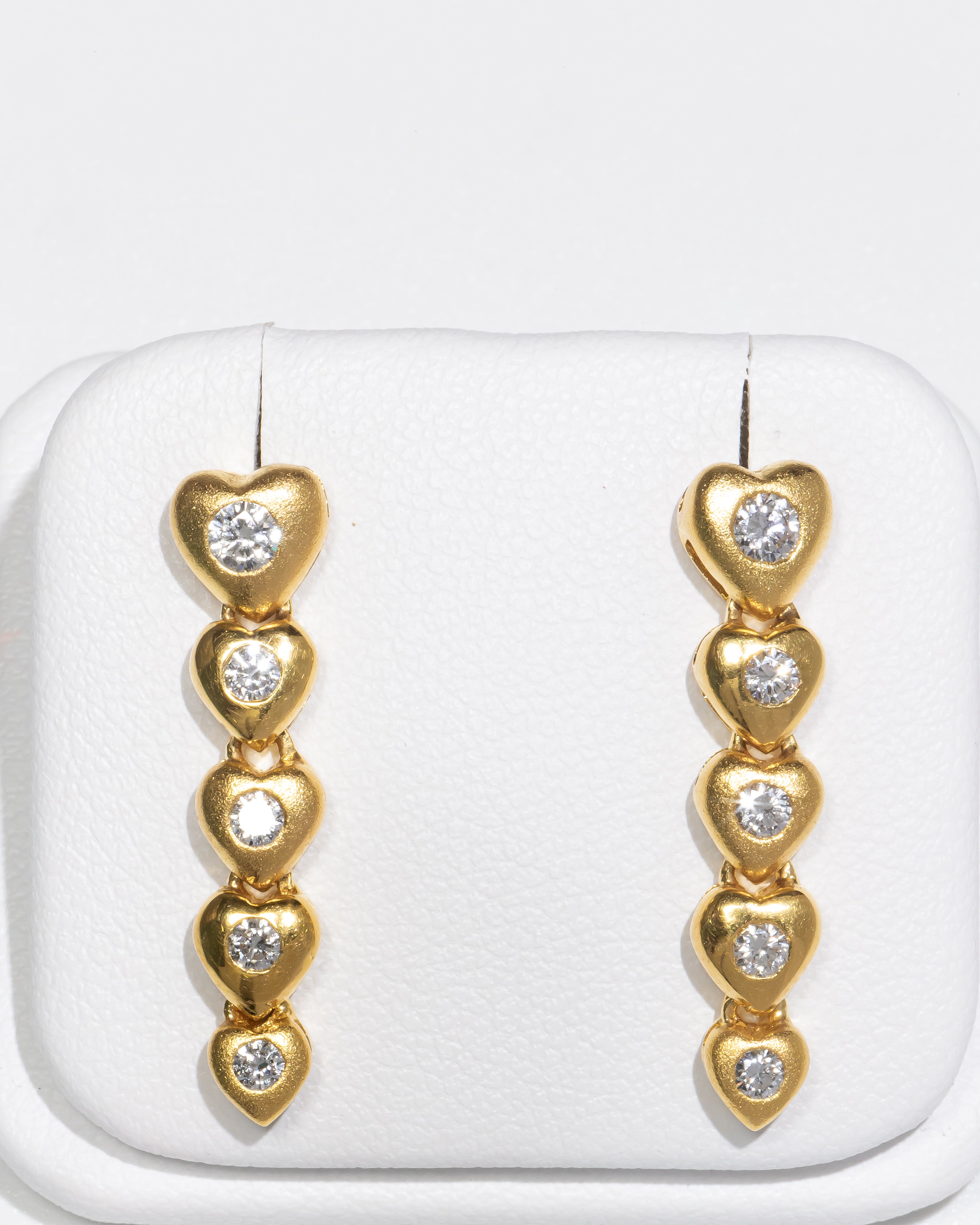 Diamond Heart Drop Earrings