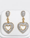 Diamond Heart Drop Earrings
