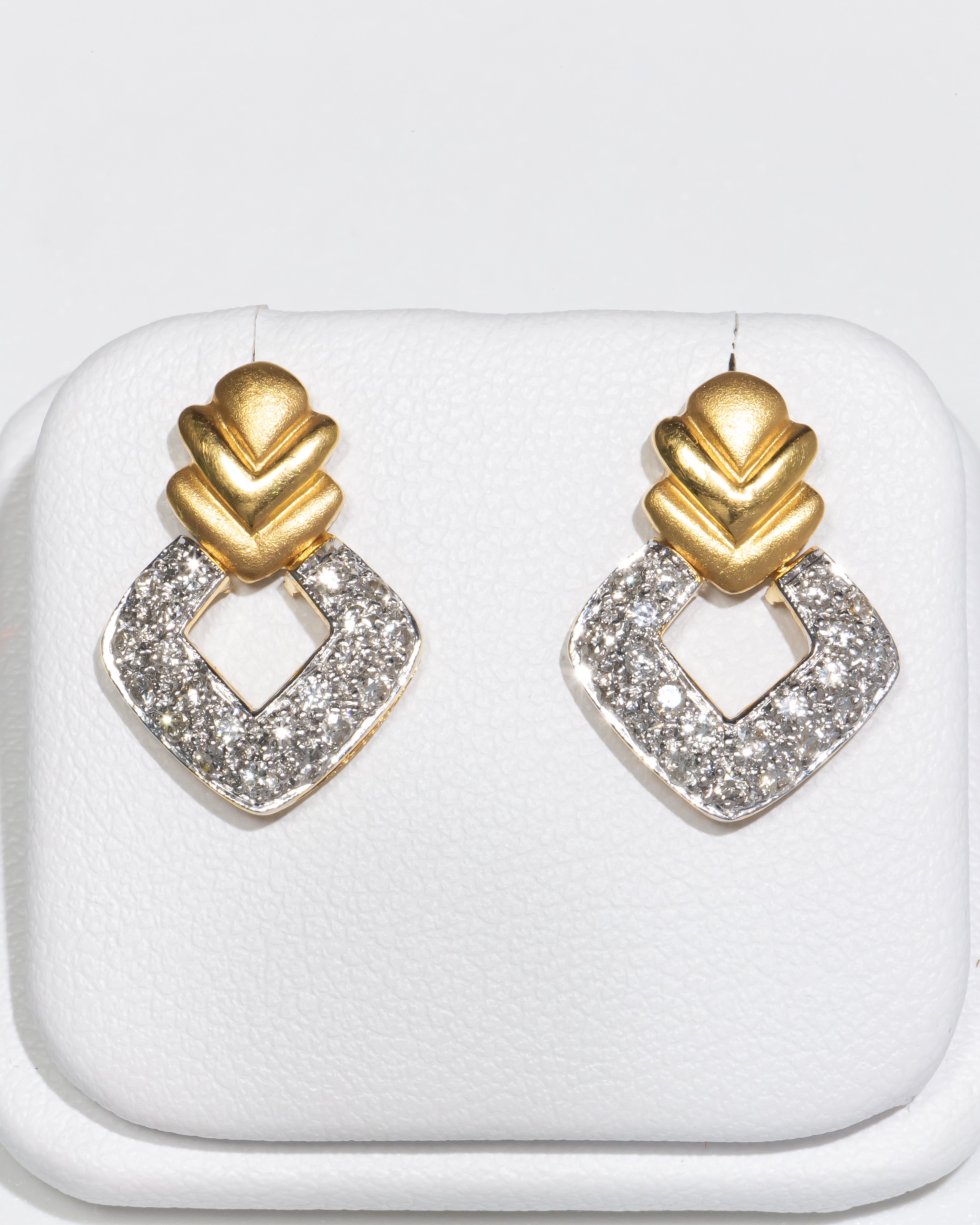 Square Diamond Donut Earrings