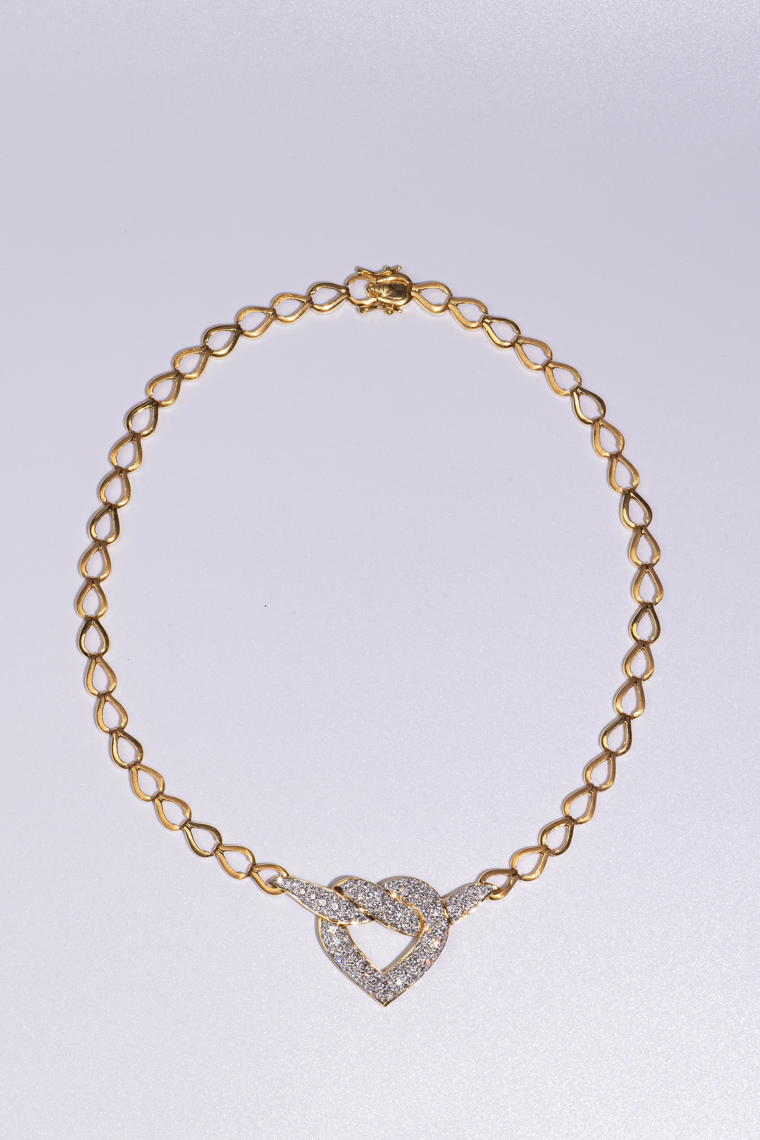 Crisscross Heart Diamond Necklace