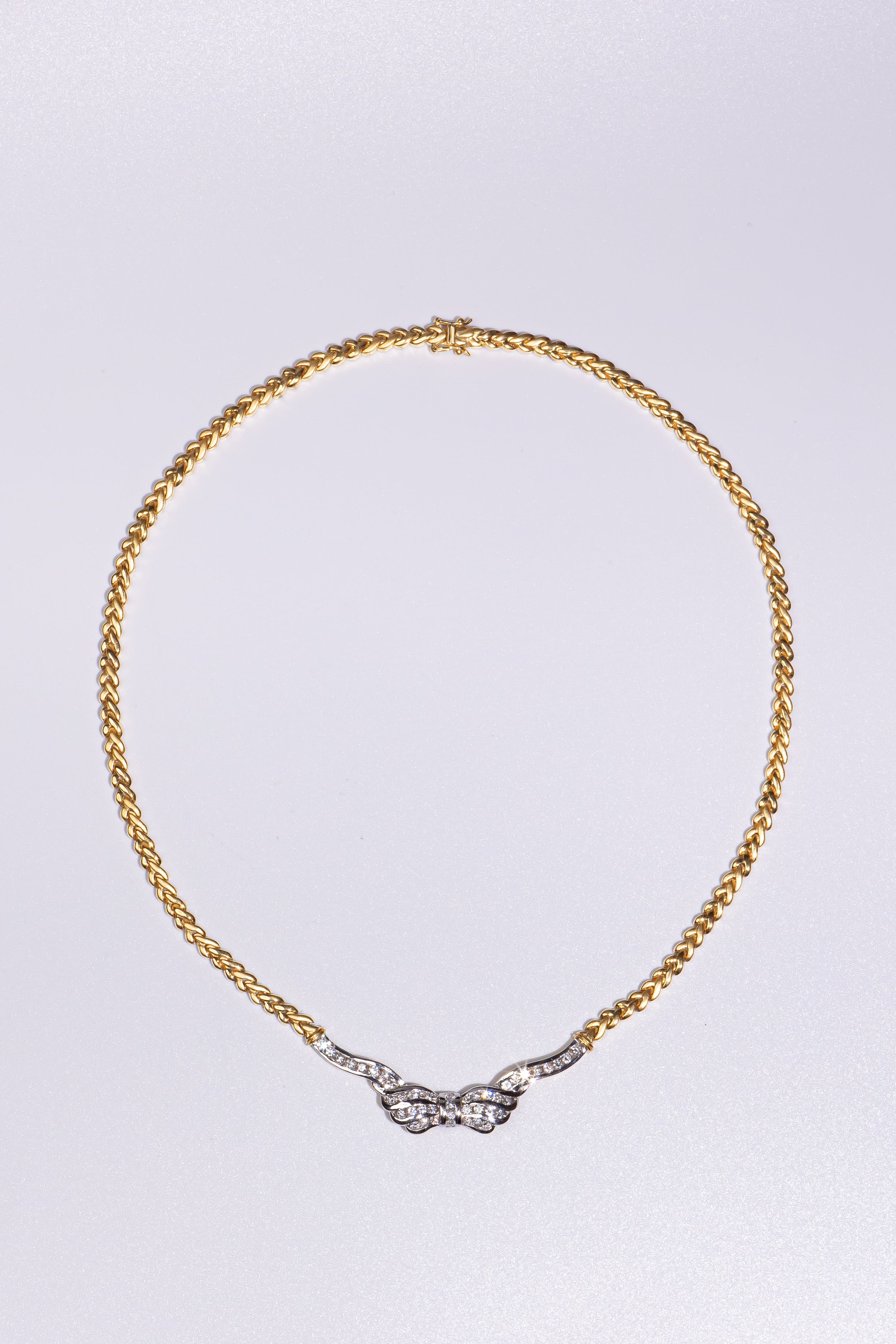 Diamond Bow Necklace