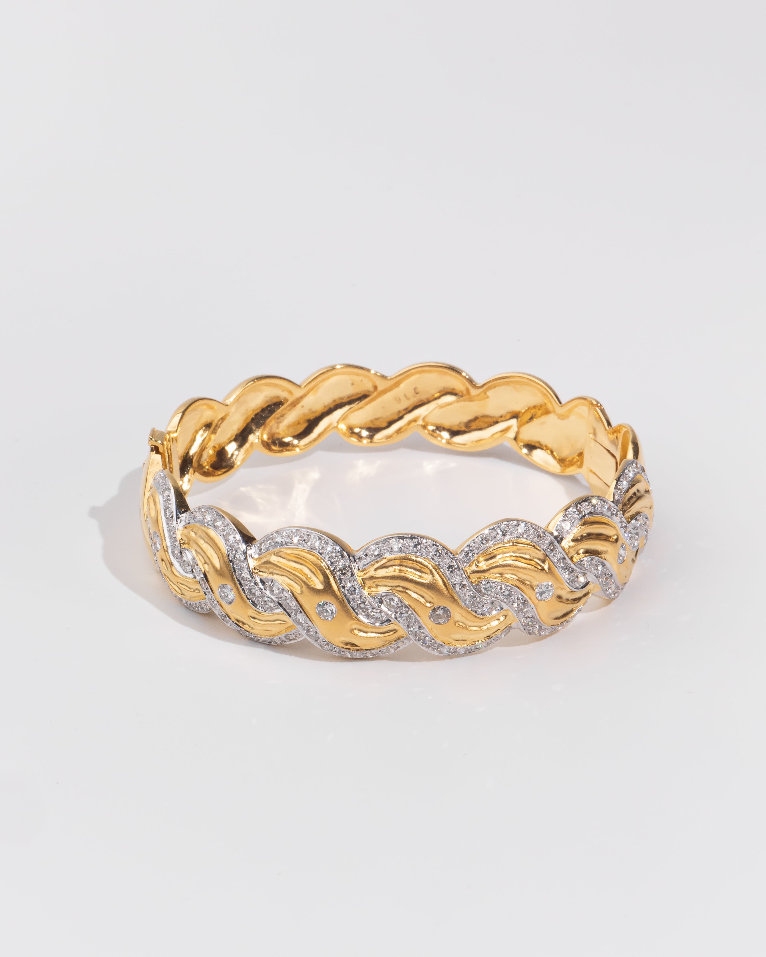 Curved Diamond Bangle (Matte Finish)