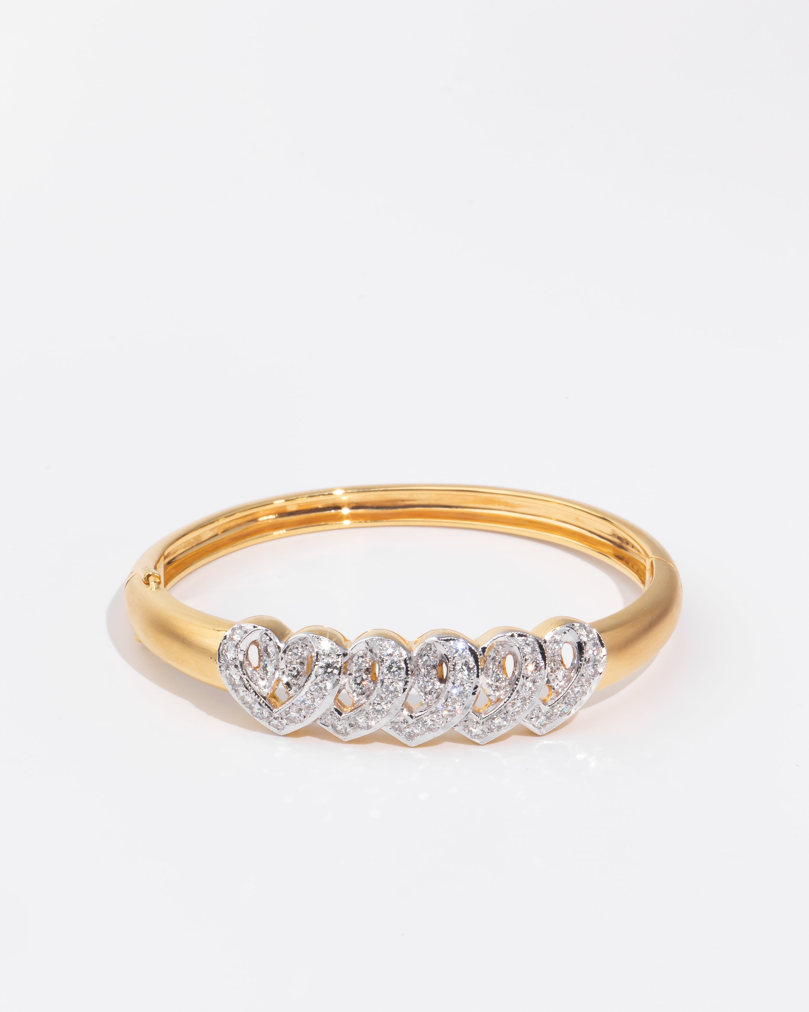 5-Heart Layered Diamond Bangle