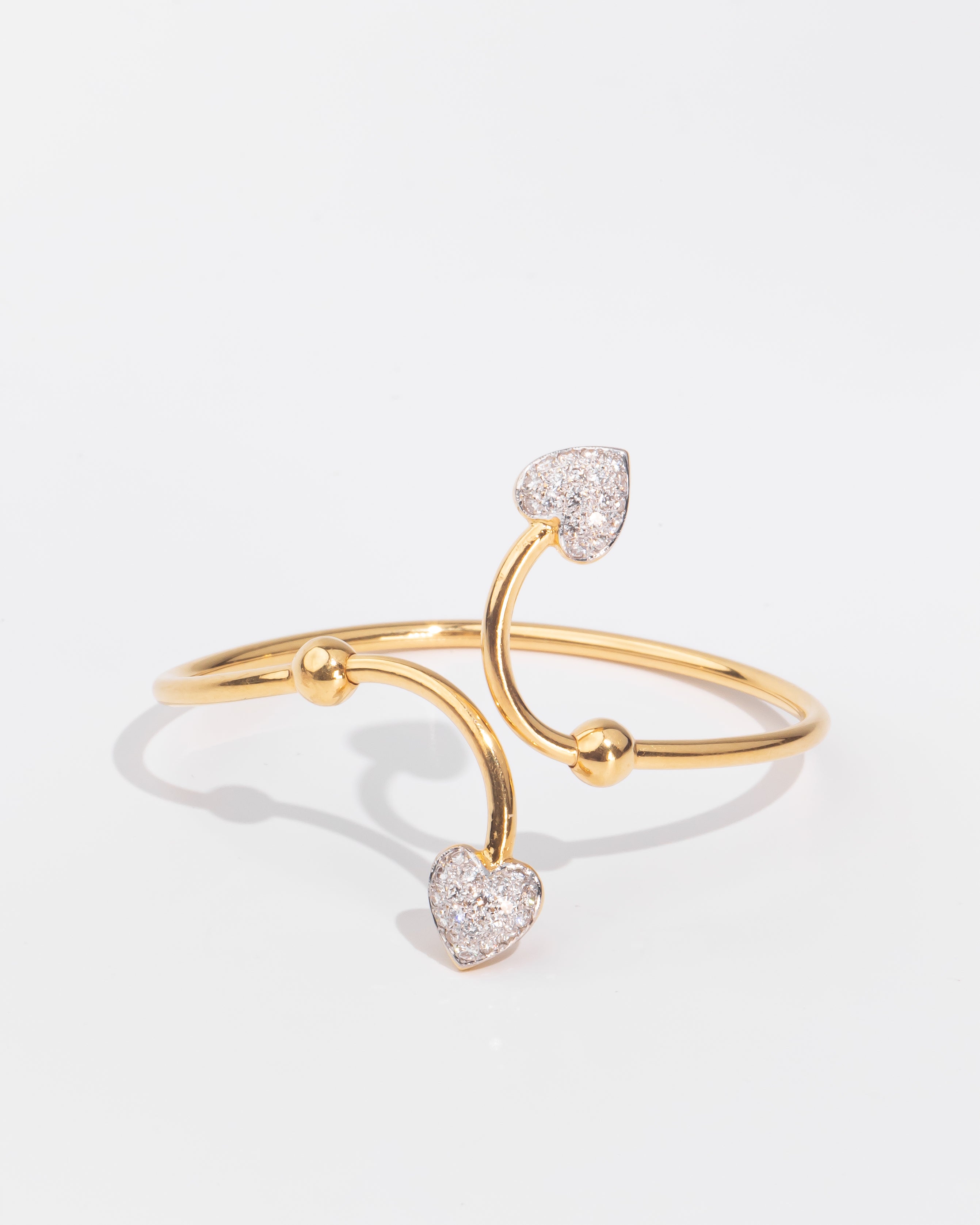 Crossed Heart Diamond Bangle