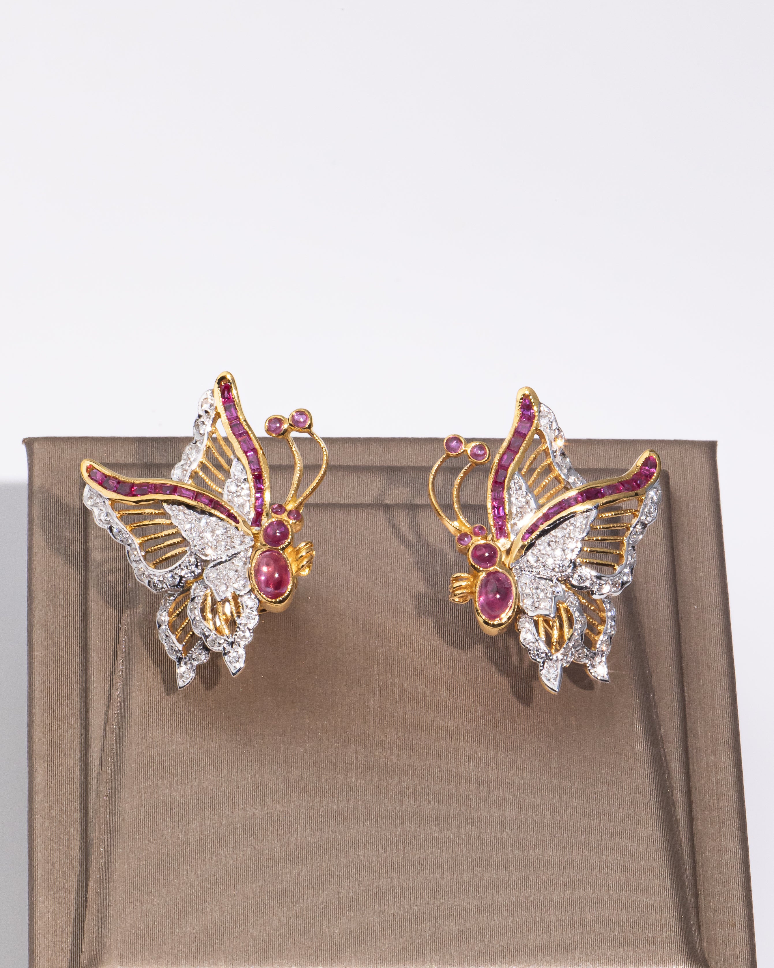 Butterfly Diamond & Ruby Earrings