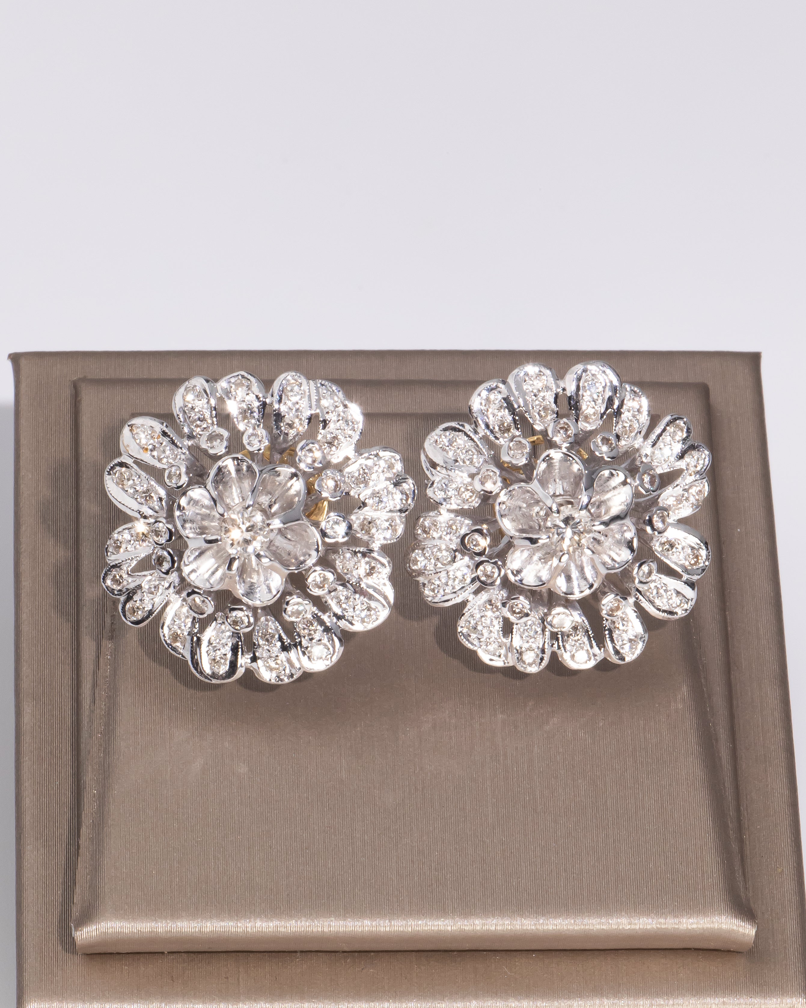 Diamond Floral Earrings