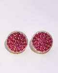 Diamond & Ruby Round Earrings