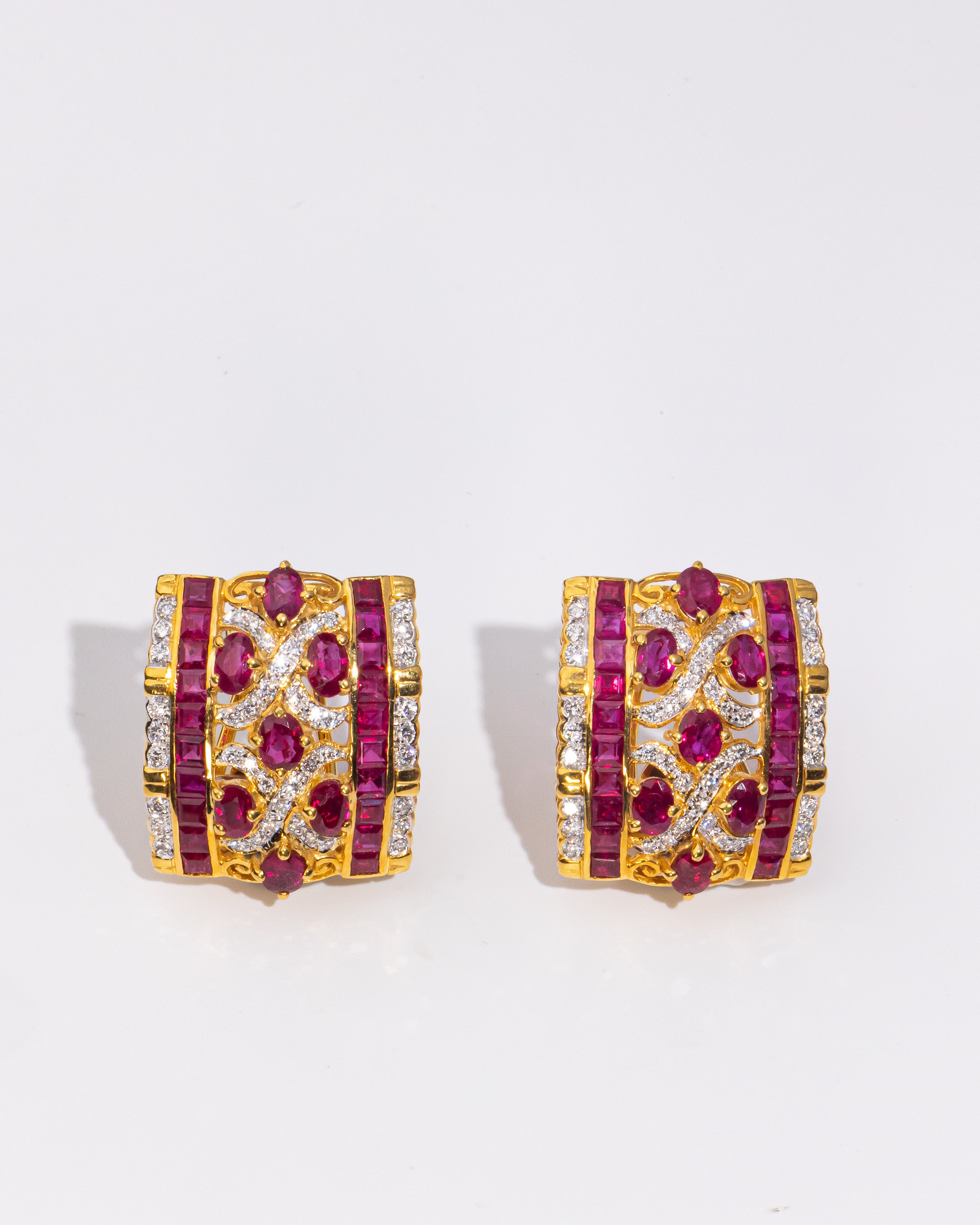 Diamond & Ruby Earrings