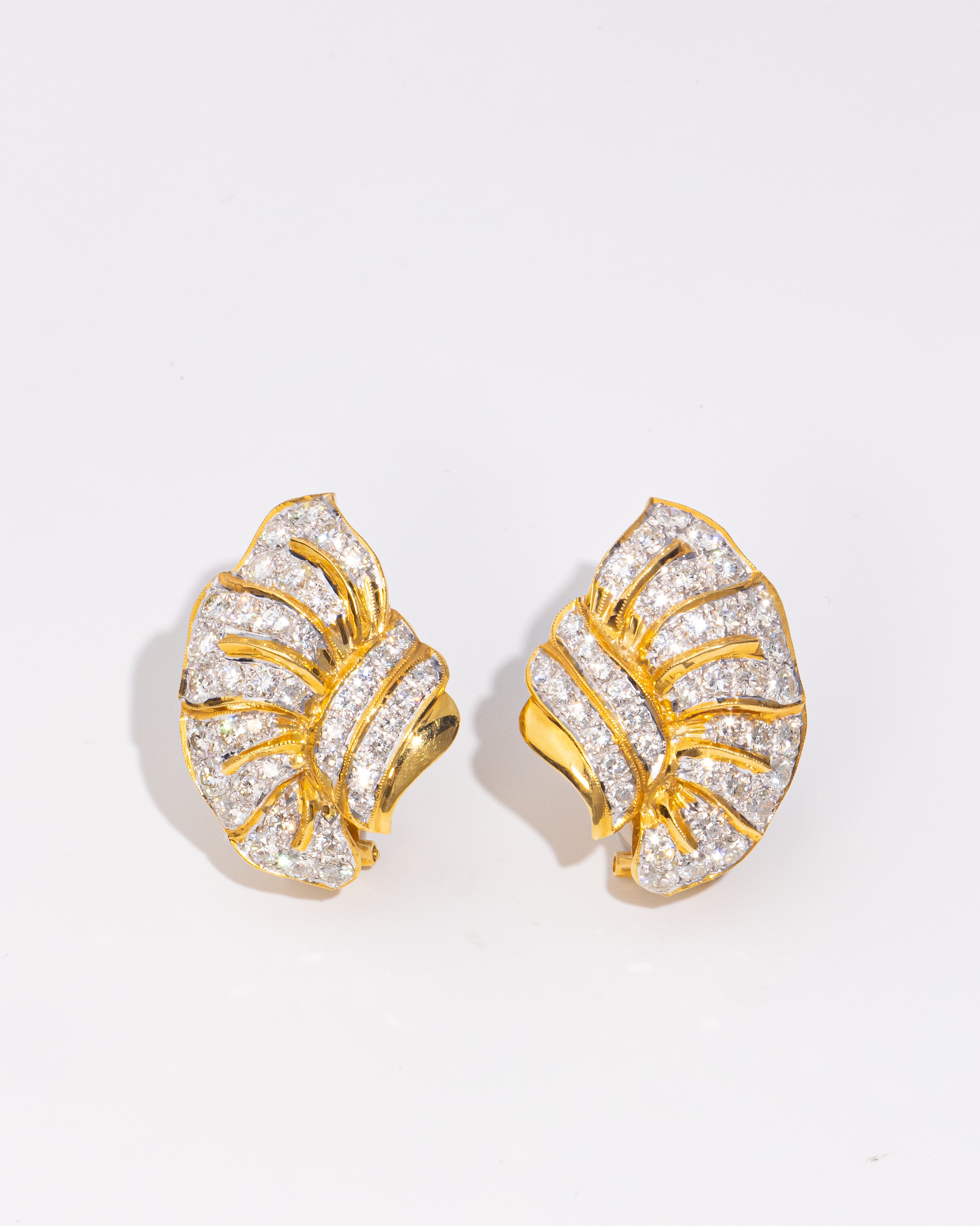 Shell-Inspired Diamond Earrings