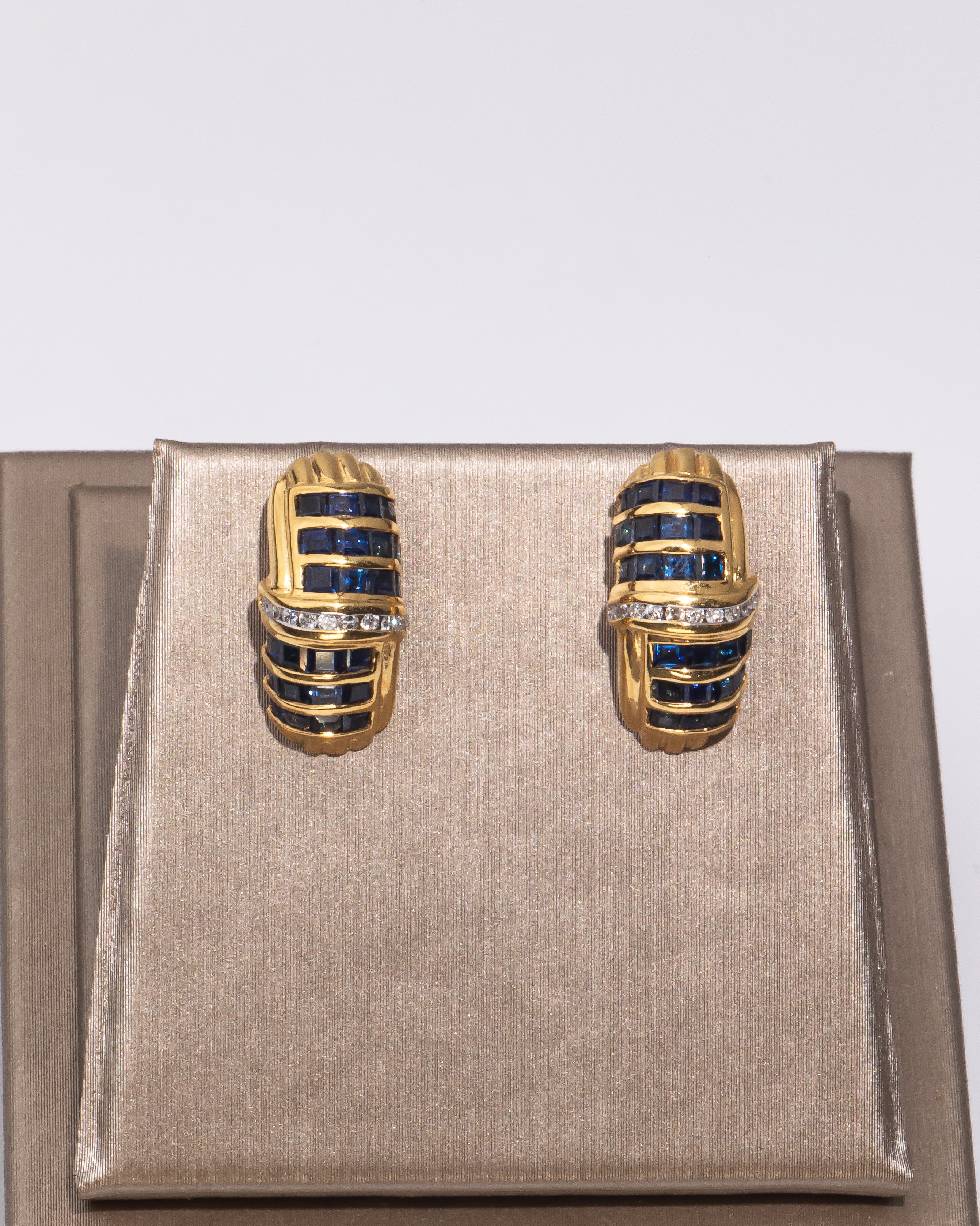 Sapphire & Diamond Microphone Earrings
