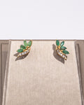 Green Gemstone Diamond Earrings