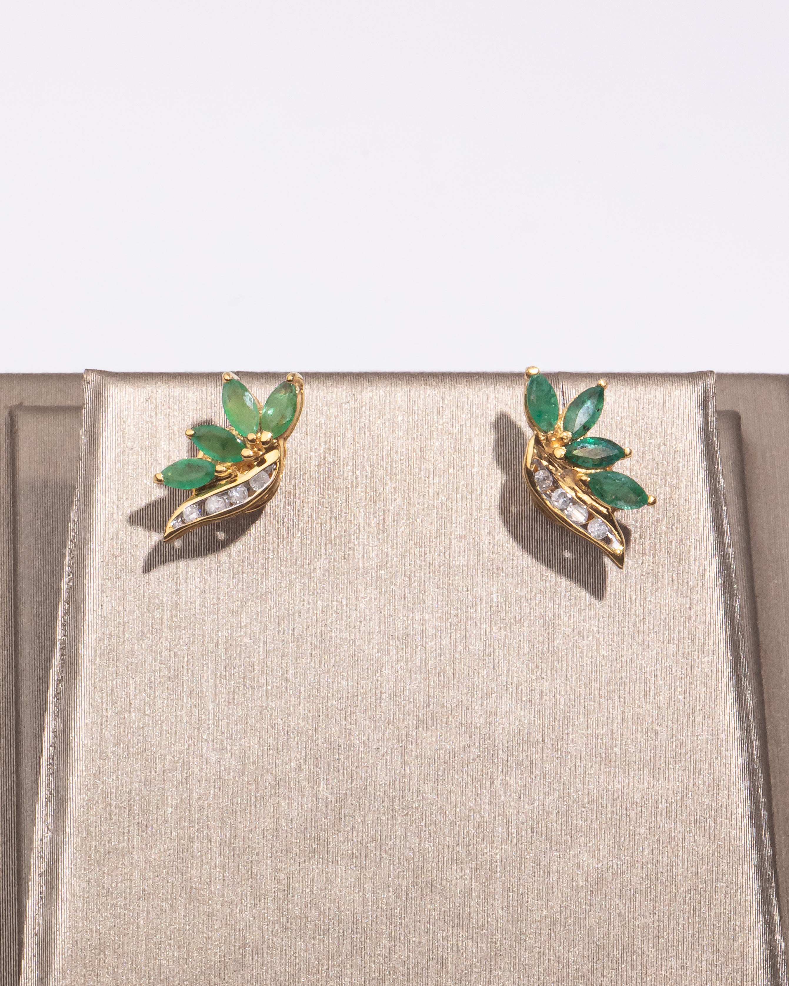 Green Gemstone Diamond Earrings