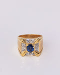 Men’s Rectangular Sapphire & Diamond Ring