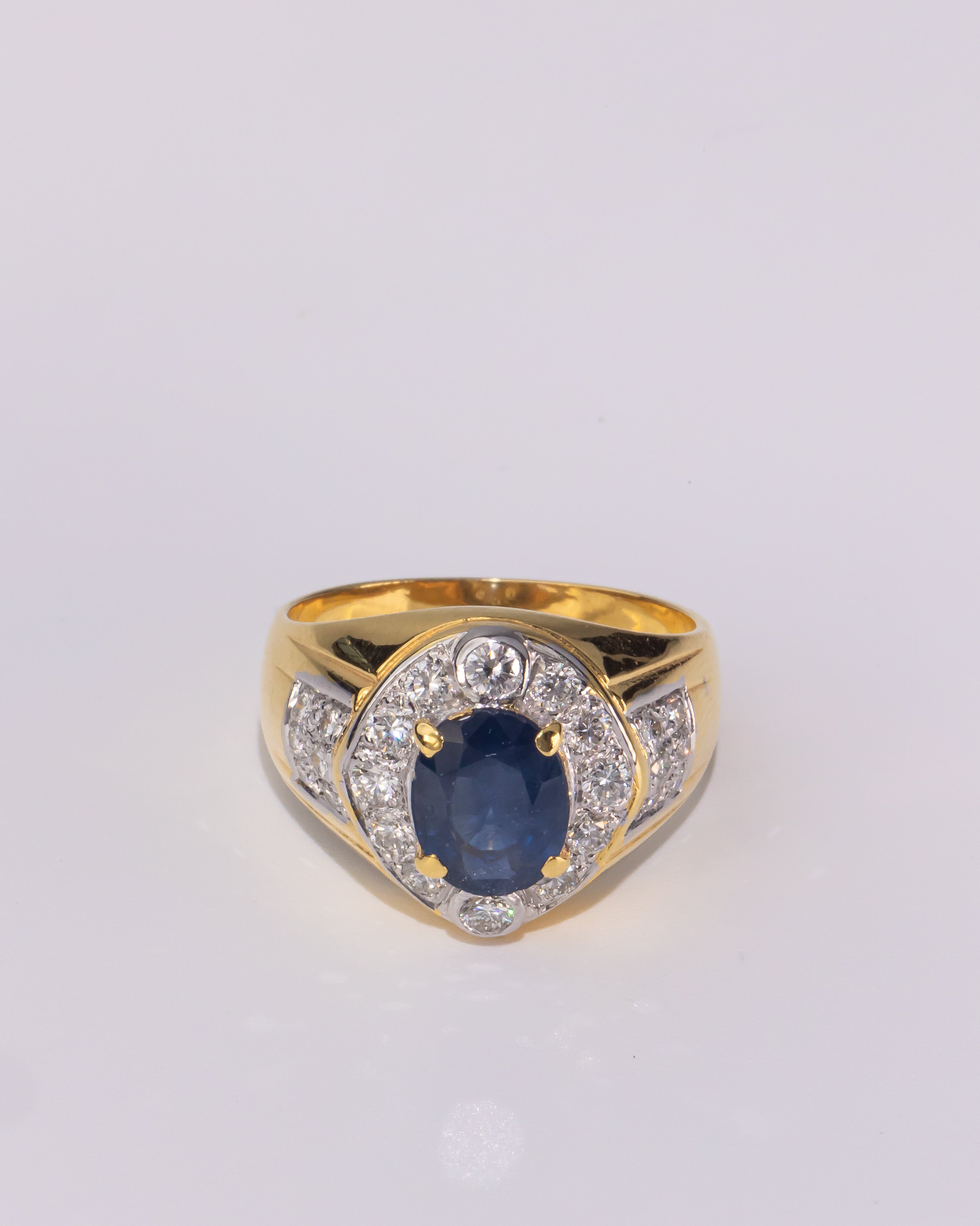 Black Sapphire & Diamond Ring