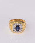 Men’s Square Sapphire & Diamond Ring