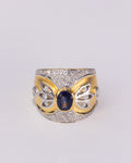 Sapphire & Diamond Butterfly Motif Ring
