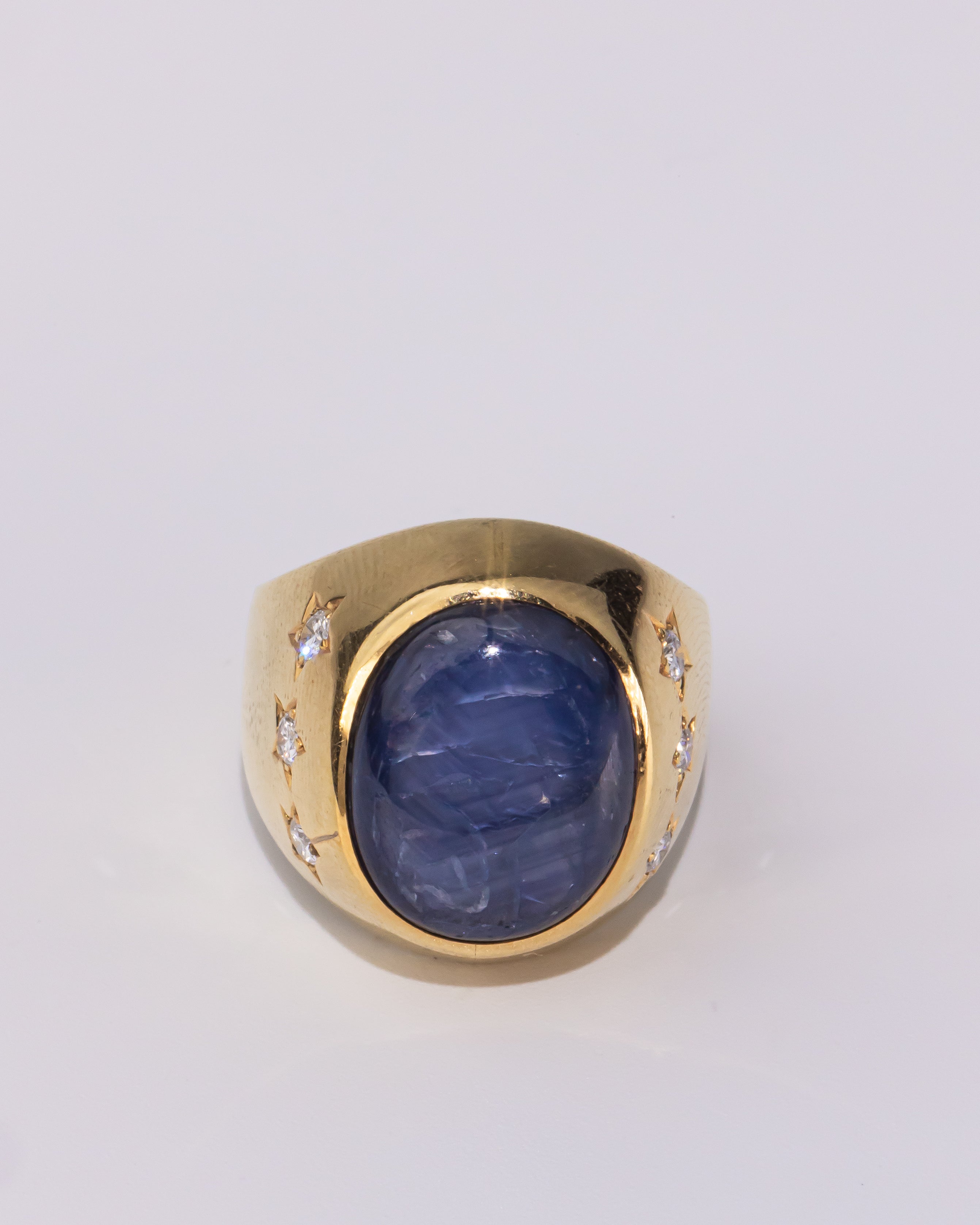 Diamond Blue Sapphire Ring
