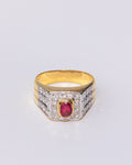 Square Ruby & Diamond Ring
