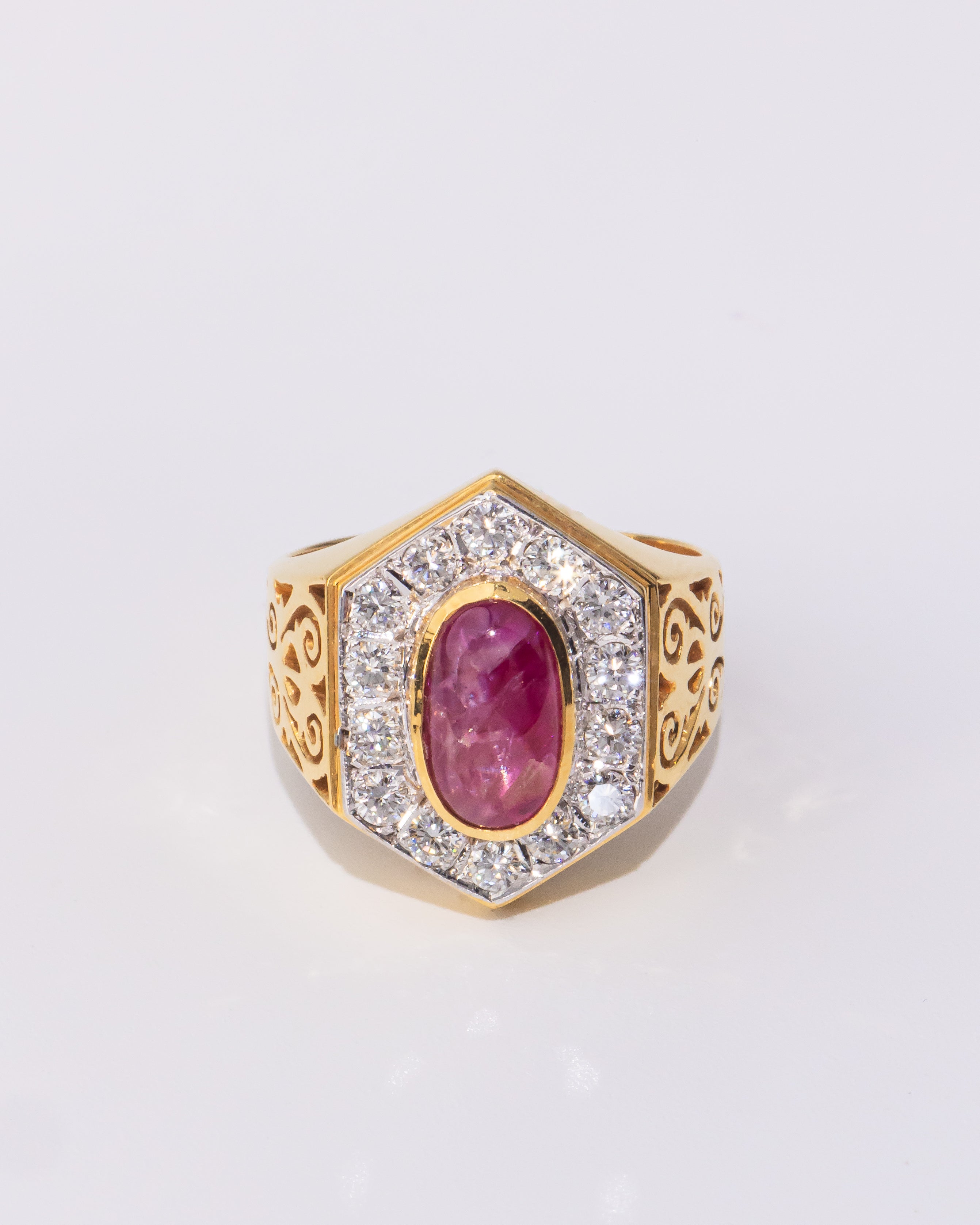 Men’s Hexagonal Ruby Ring