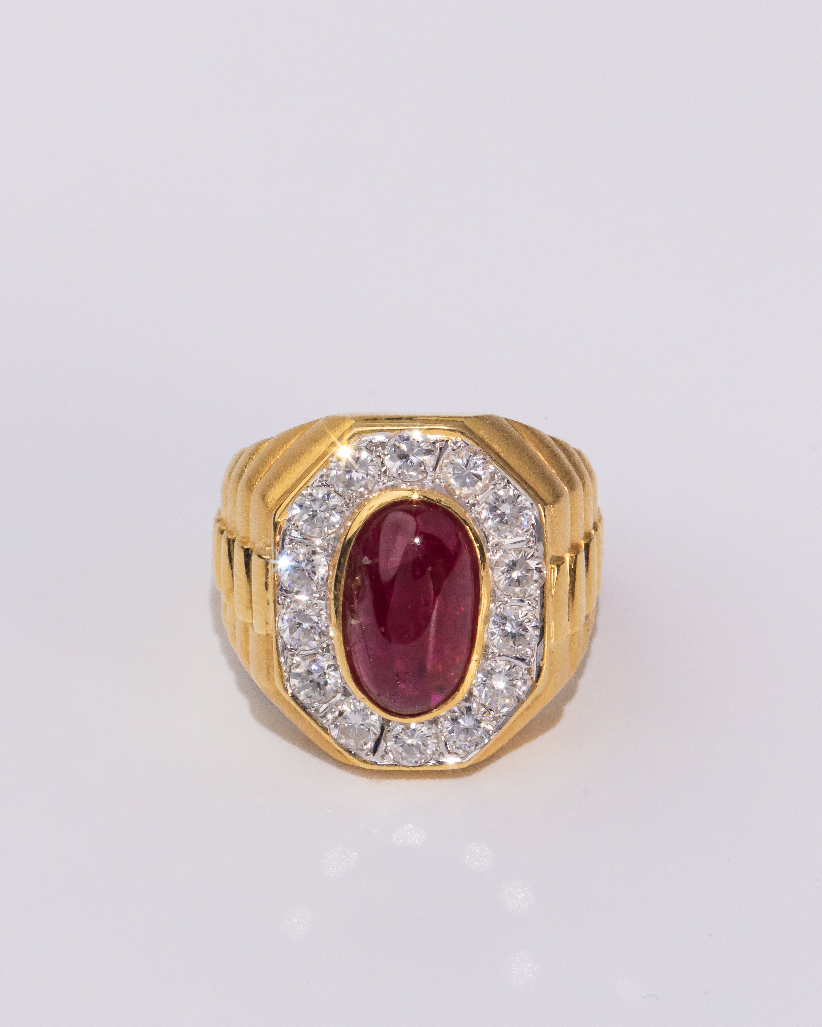 Ruby & Diamond Ring – Octagon Halo