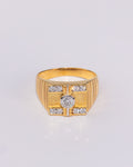 Square Gold Diamond Ring