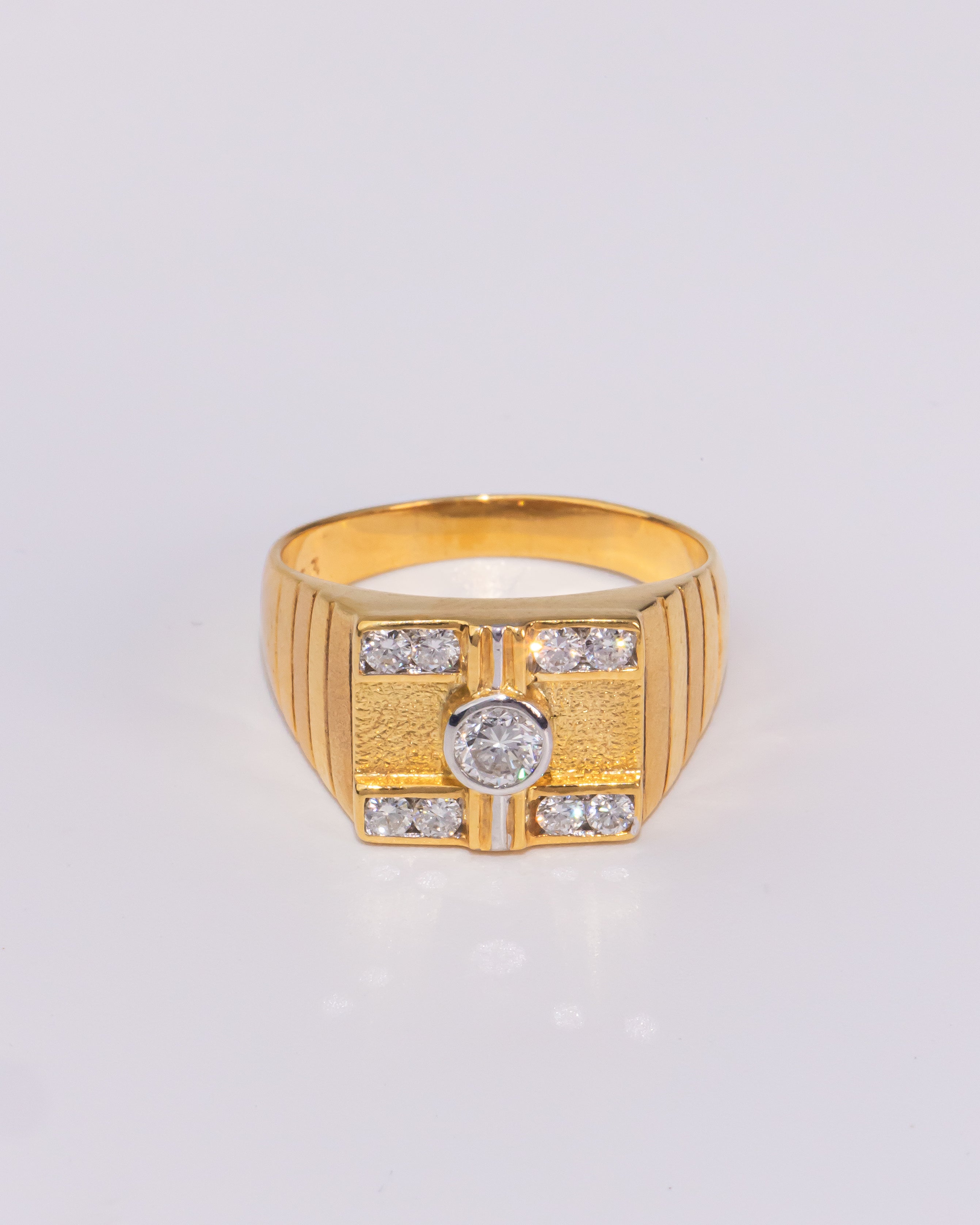 Square Gold Diamond Ring